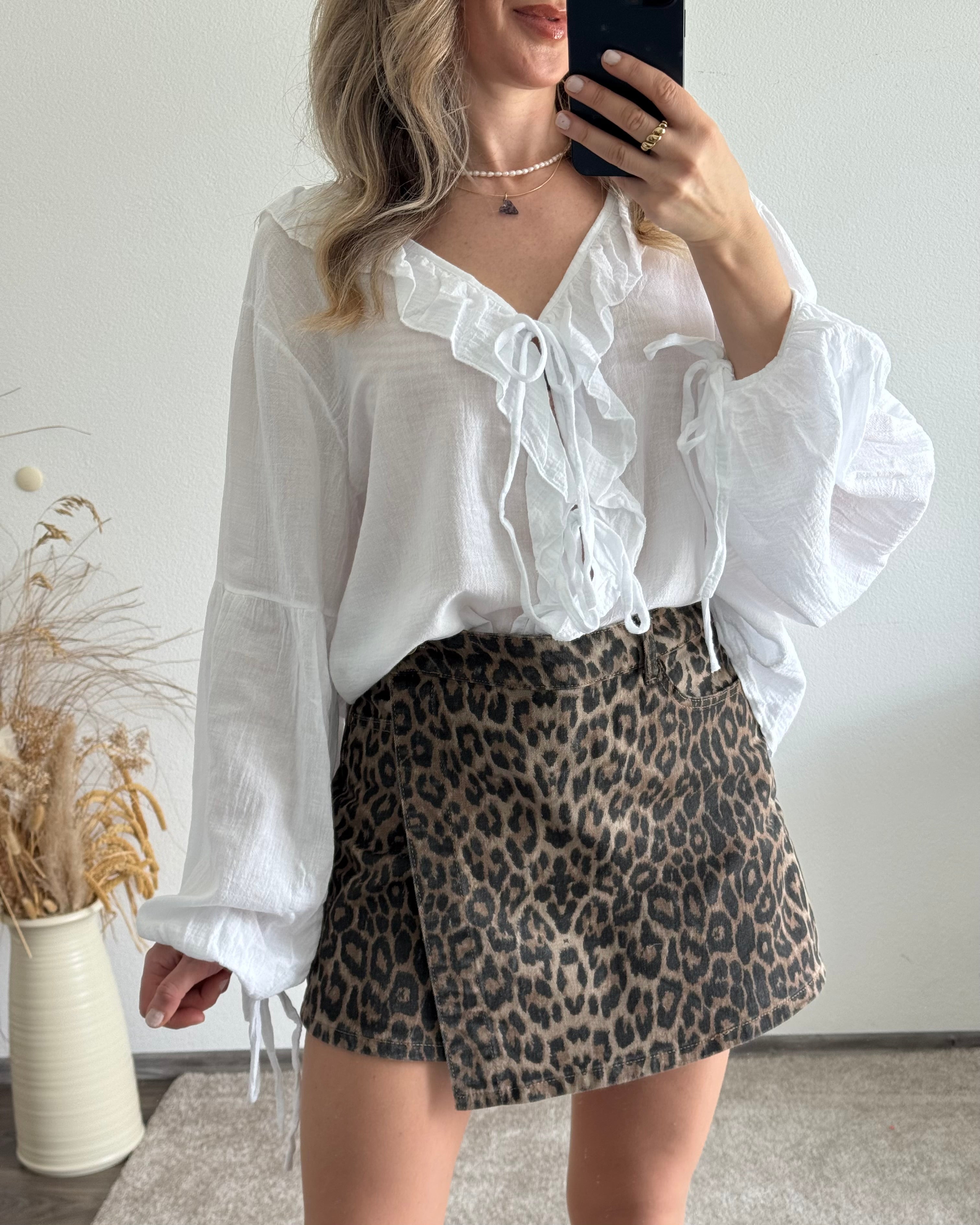 Rüschenbluse Mila weiß