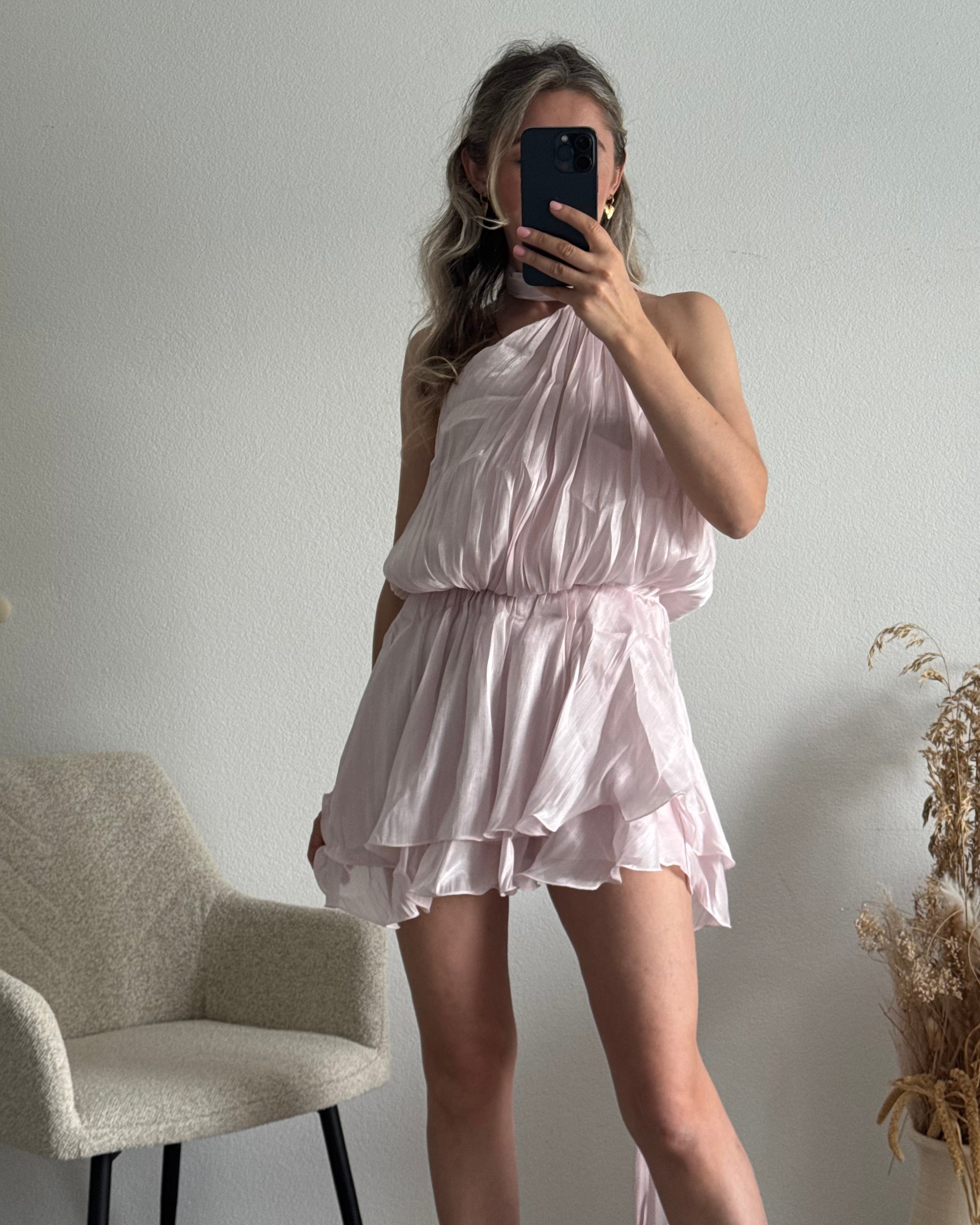 Golden Hour Mini Kleid rosa