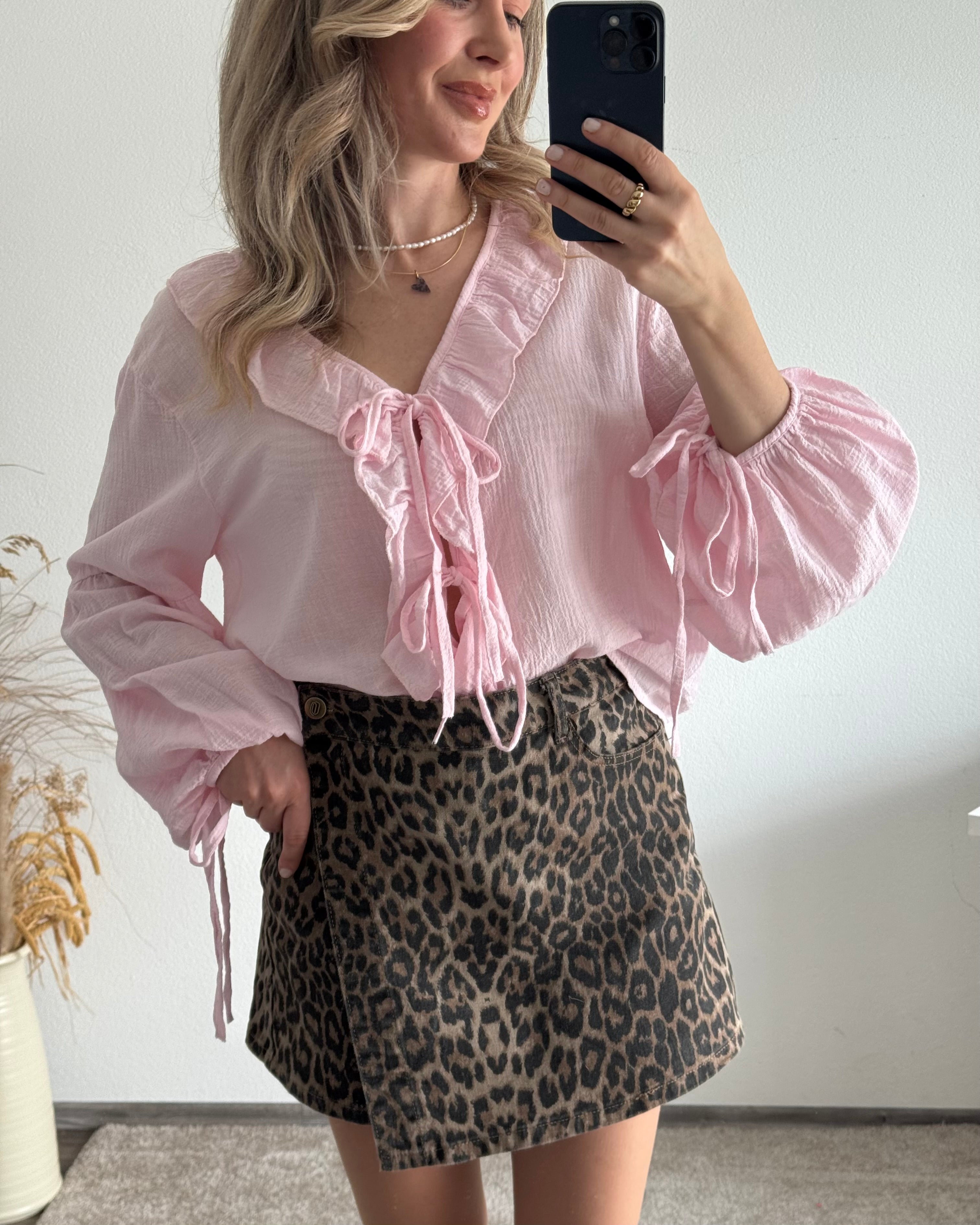 Rüschenbluse Mila rosa