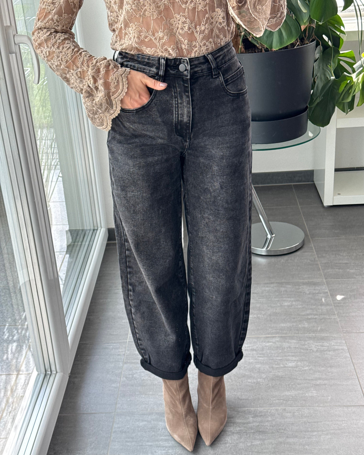 Stretch Ballon Jeans Antrazit