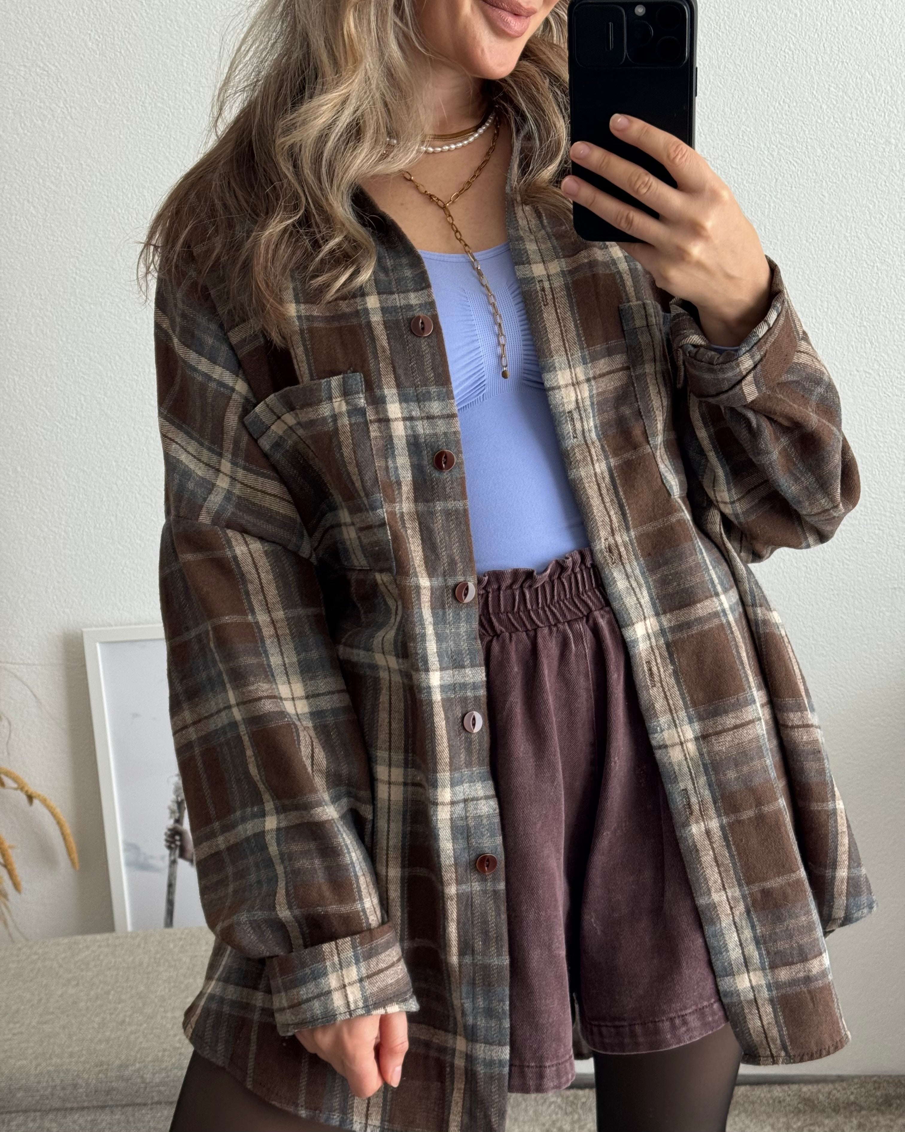 Baumwollhemd mit Karomuster