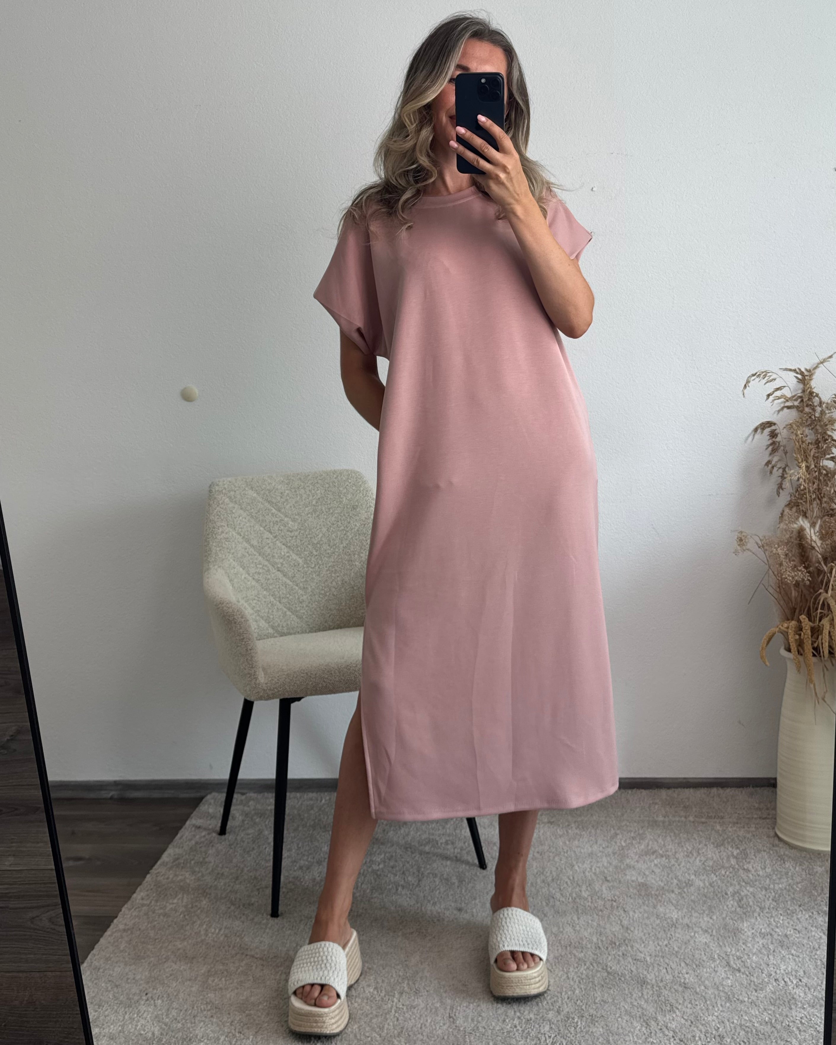 Oversize Kleid Butterstoff Luna rosa