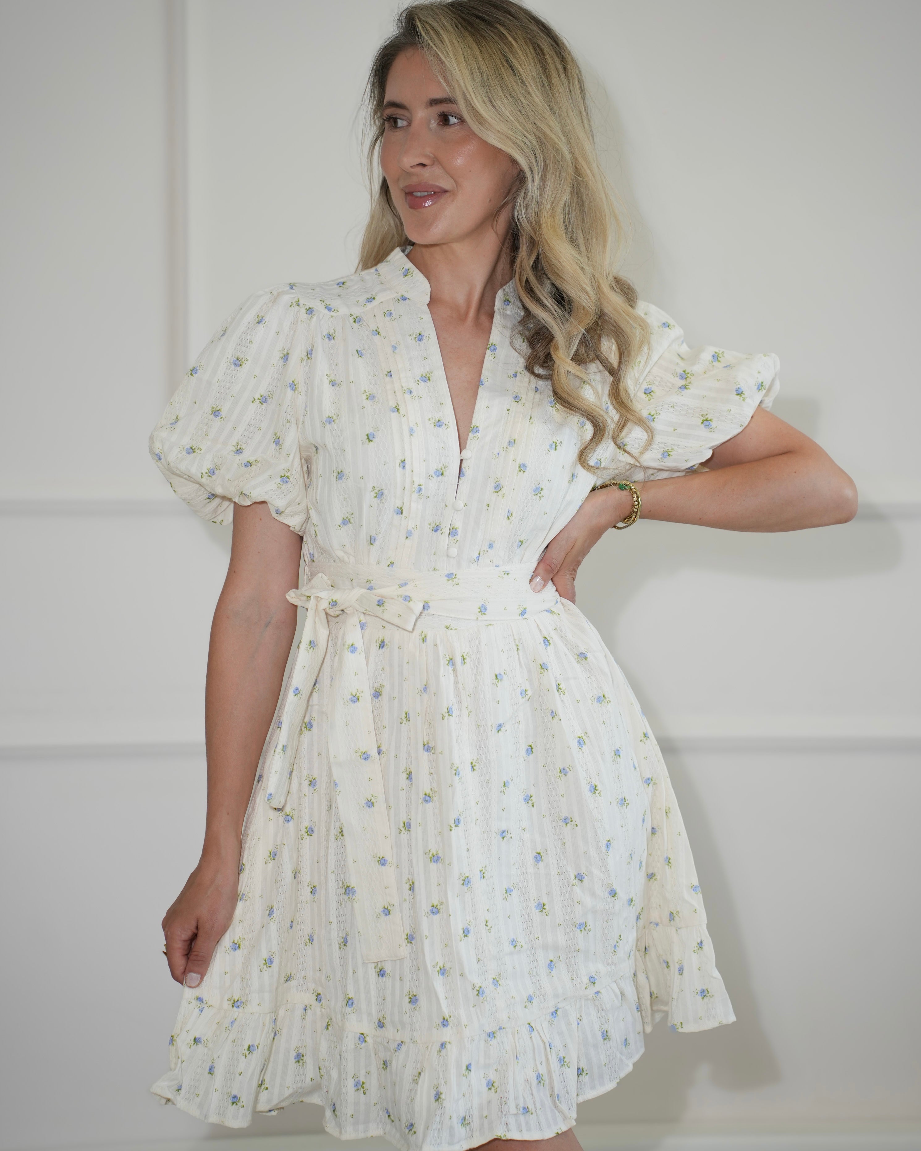 Musselinkleid Summer Romance Blau