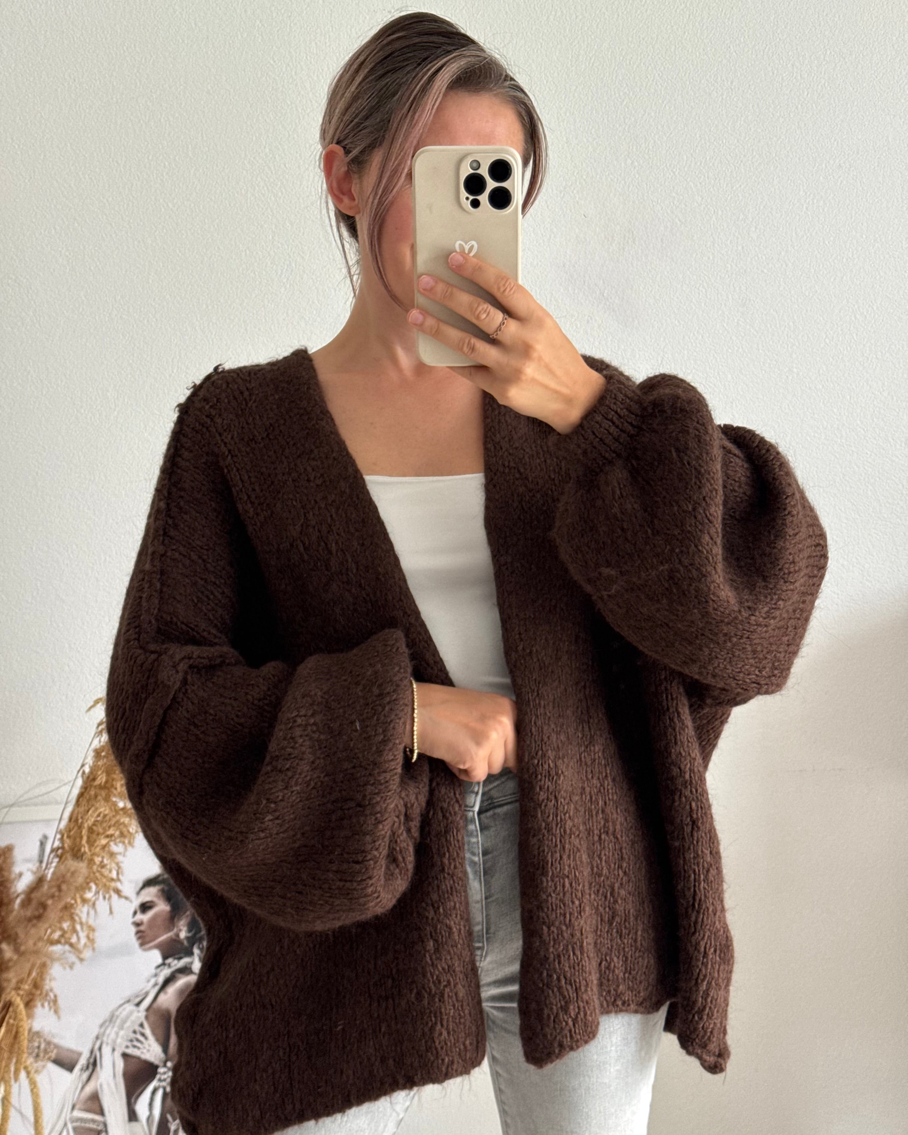 Offener Oversize Cardigan Lea BRAUN
