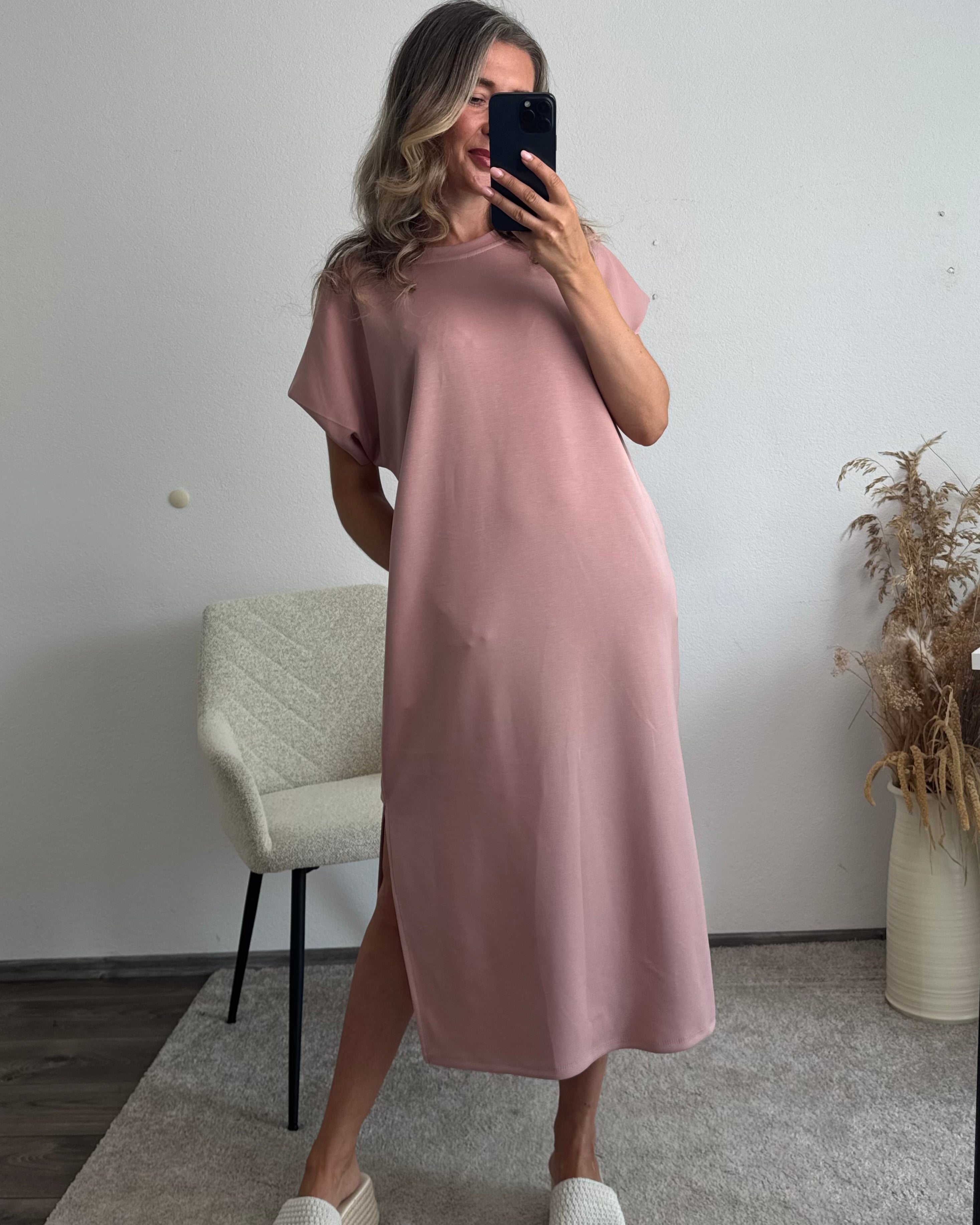 Oversize Kleid Butterstoff Luna rosa