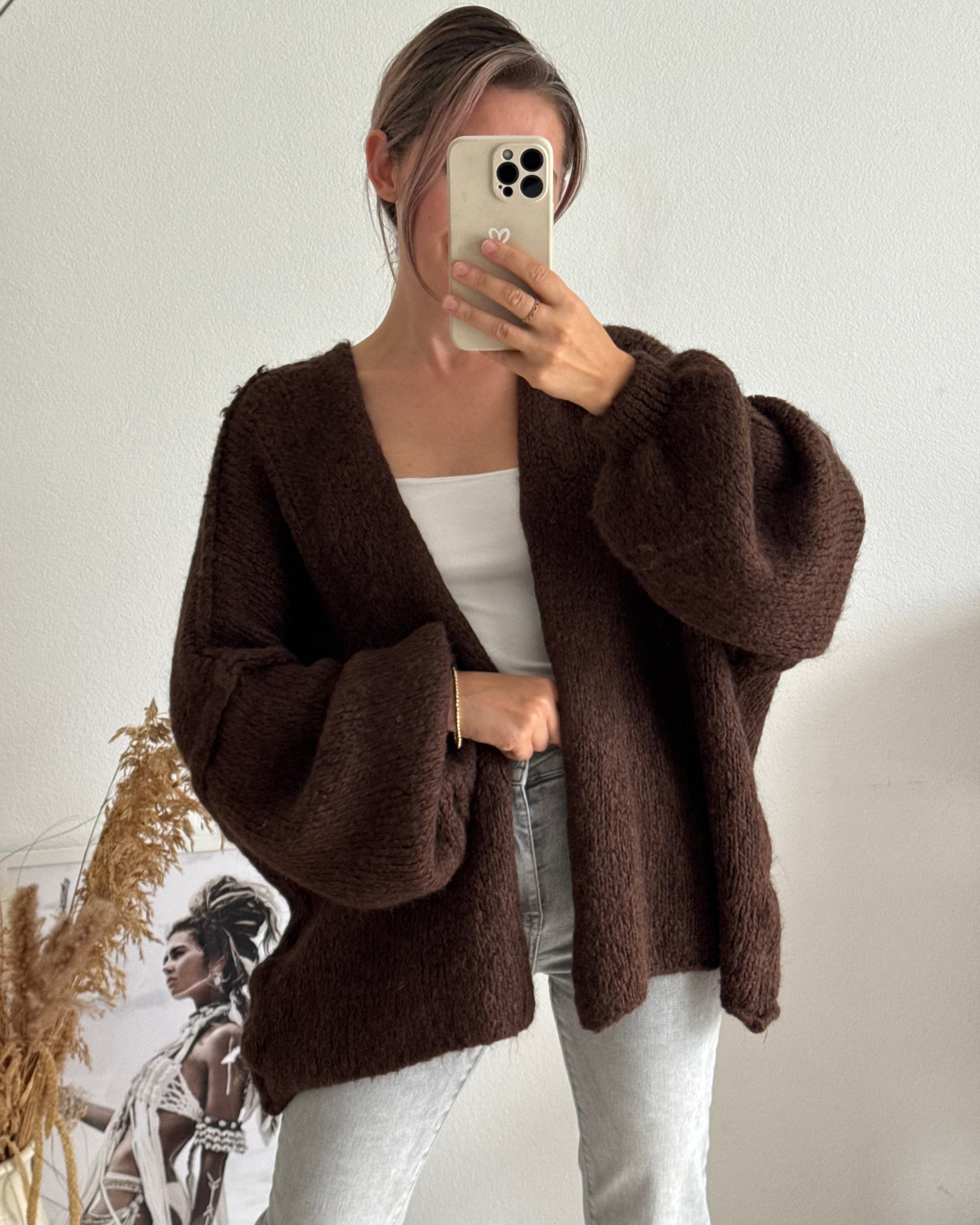 Offener Oversize Cardigan Lea BRAUN