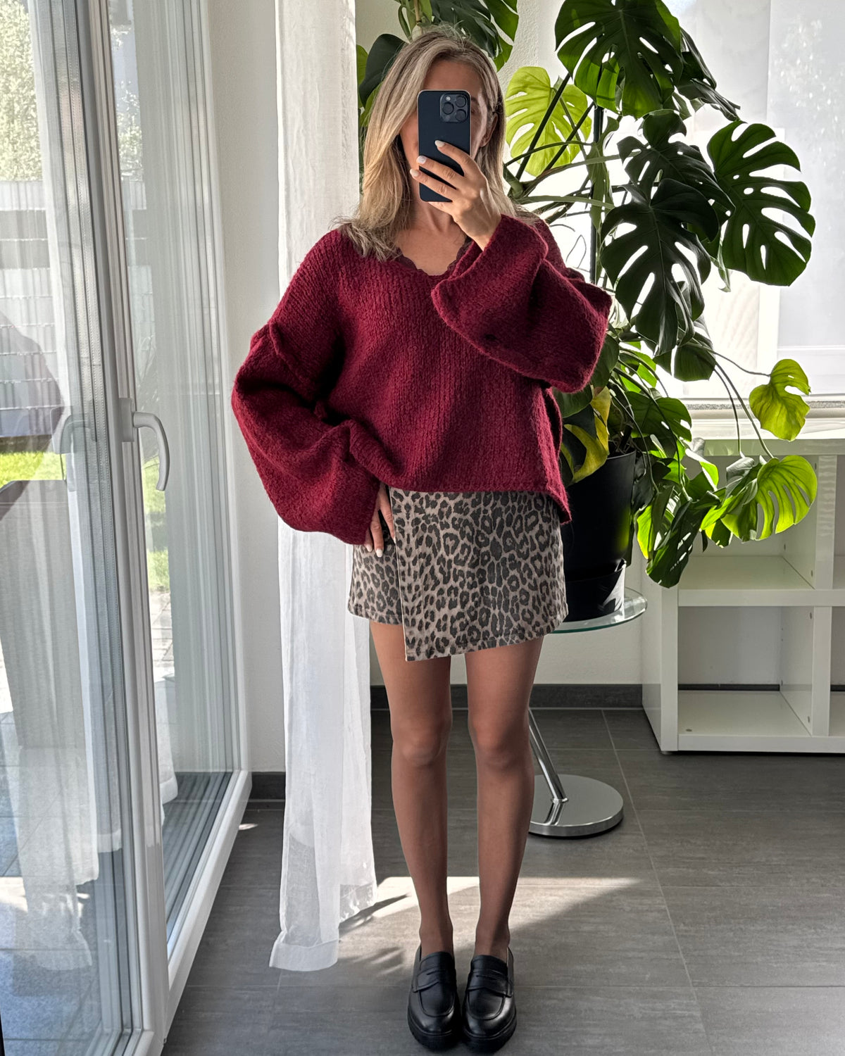 Strickpullover Fluffy Bordeaux