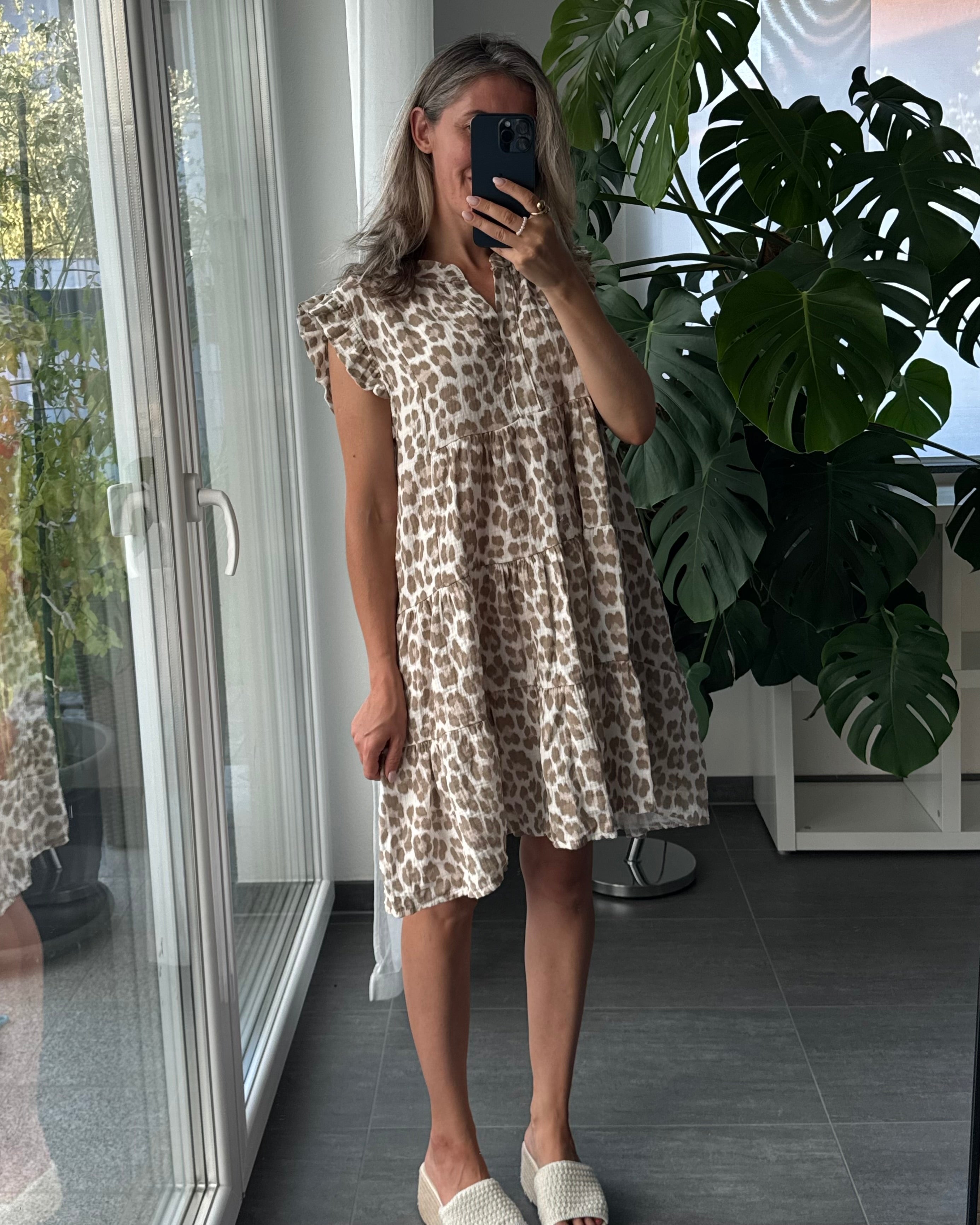 Musselinkleid Leni Leo Beige