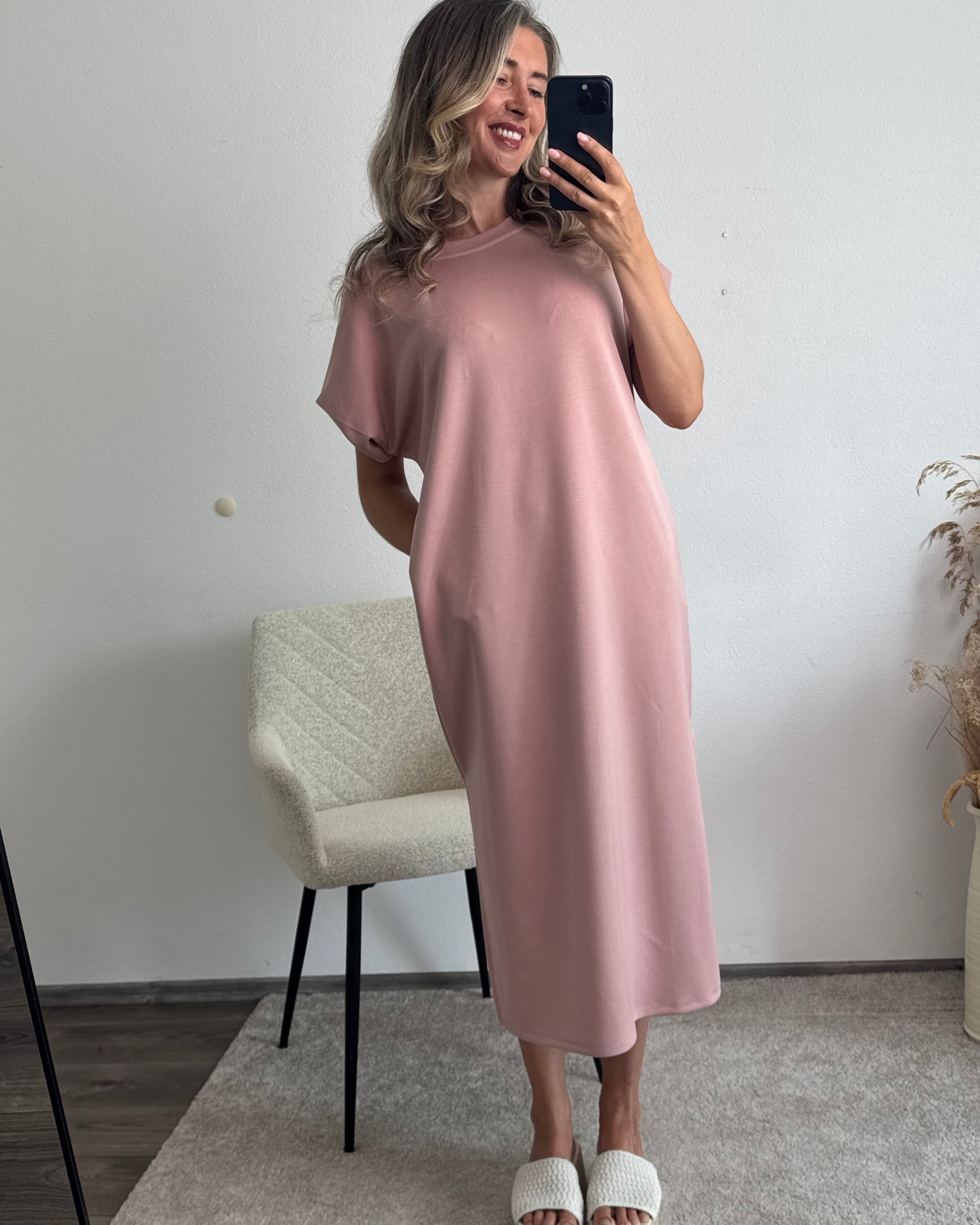 Oversize Kleid Butterstoff Luna rosa