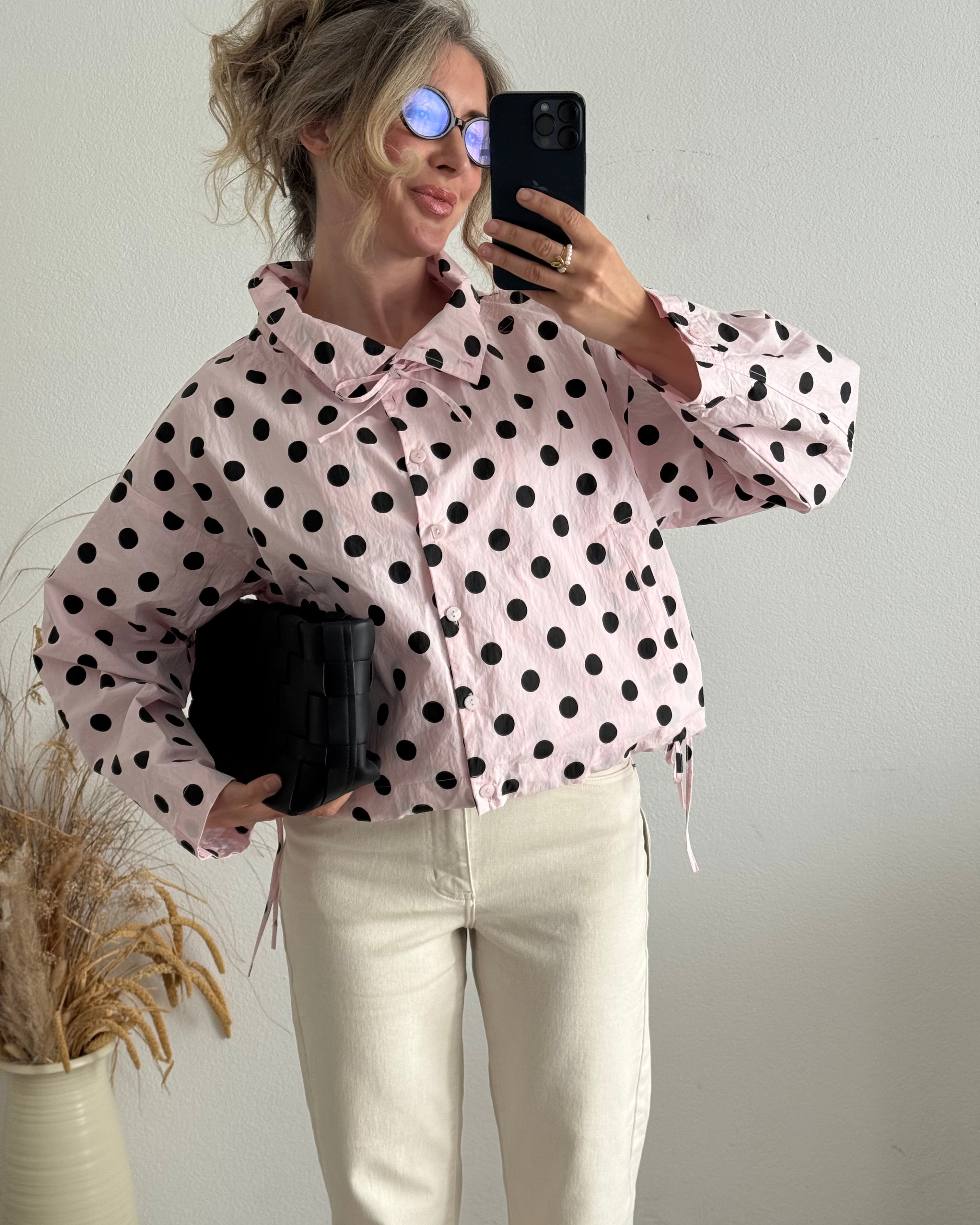 Soft Pink Polka Dots Jacket