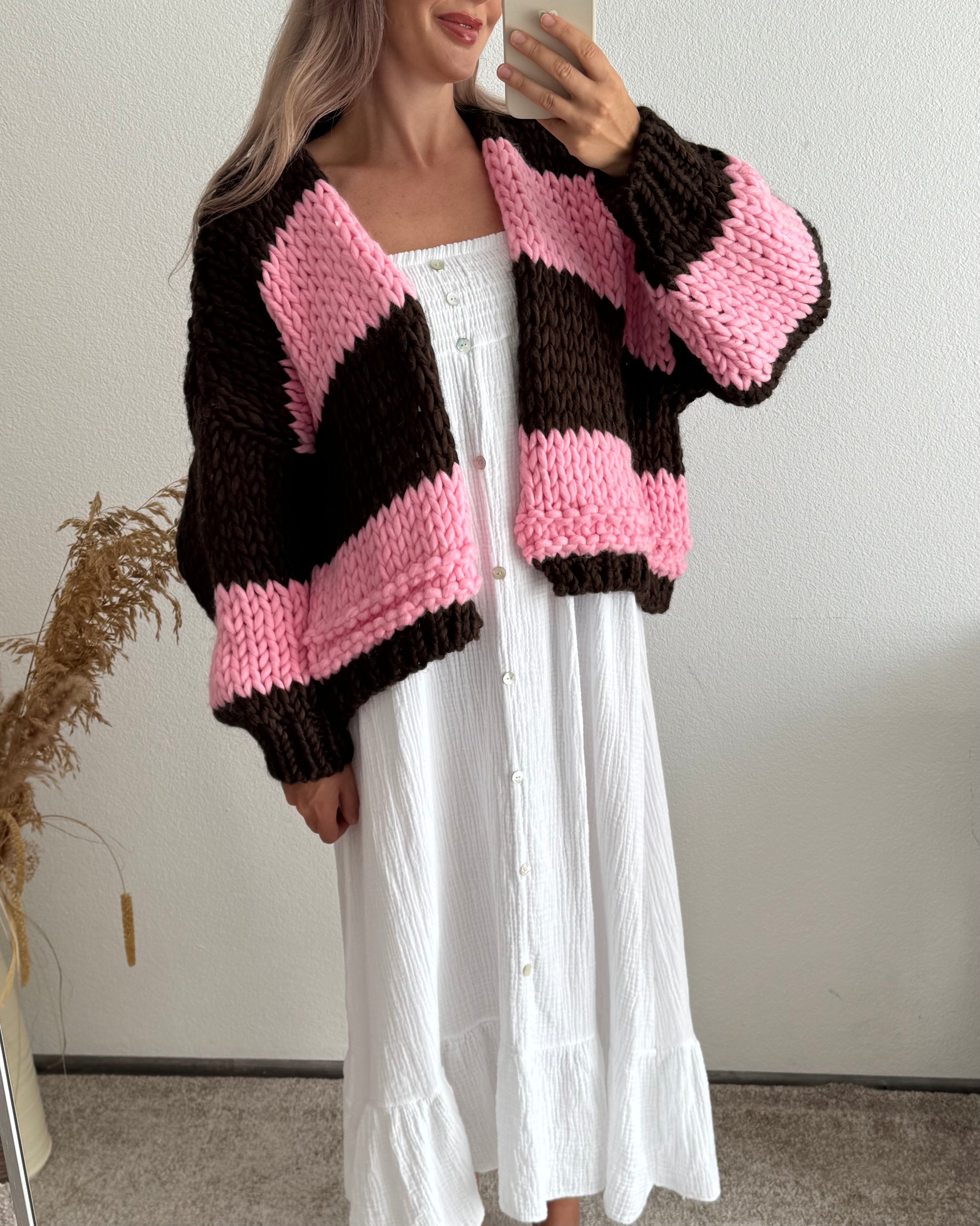 CHUNKY KNIT CARDIGAN BRAUN