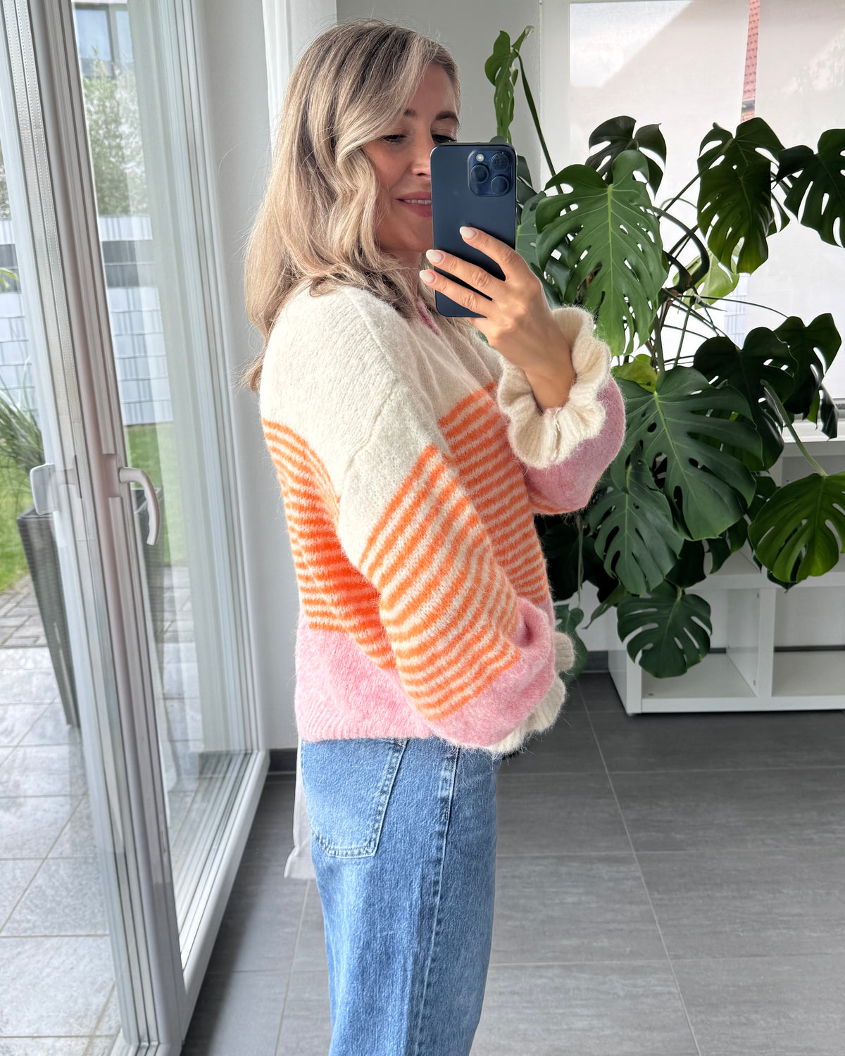 Cardigan Rüschentraum rosa orange