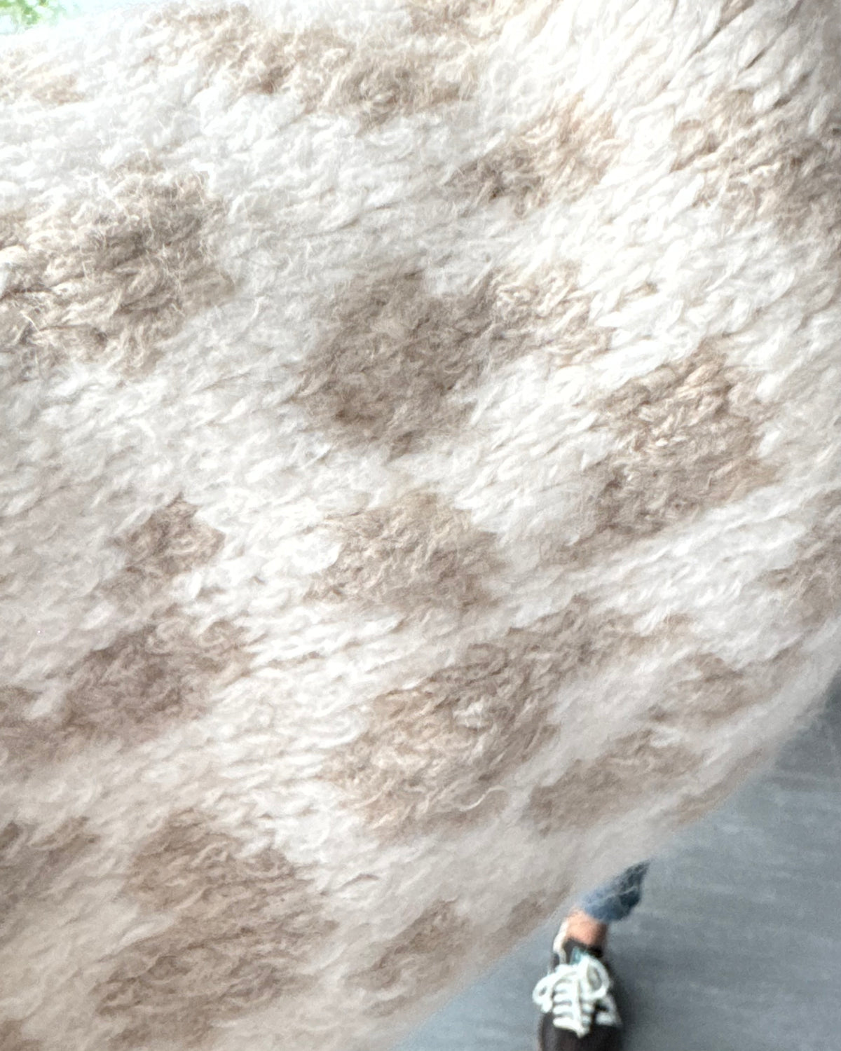 Offener Cardigan mit Leoprint Beige