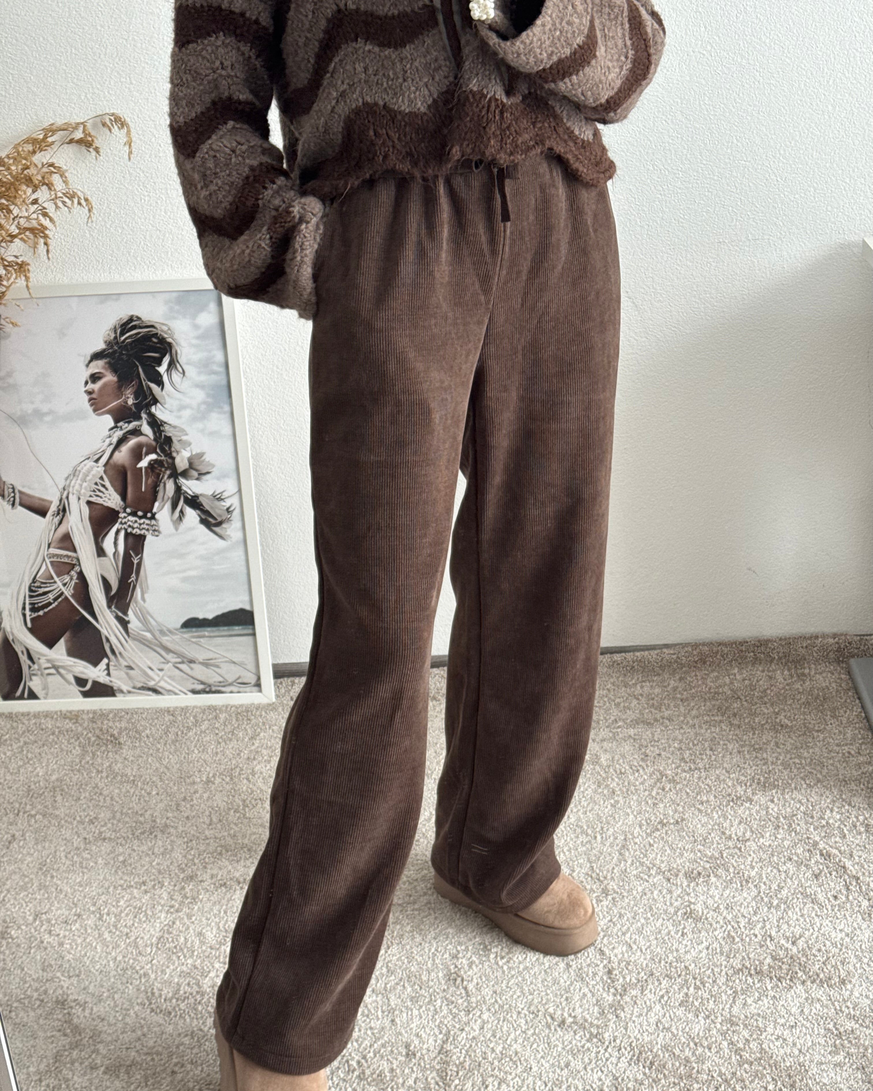 Cordhose SCHOKOBRAUN kürzere Variante