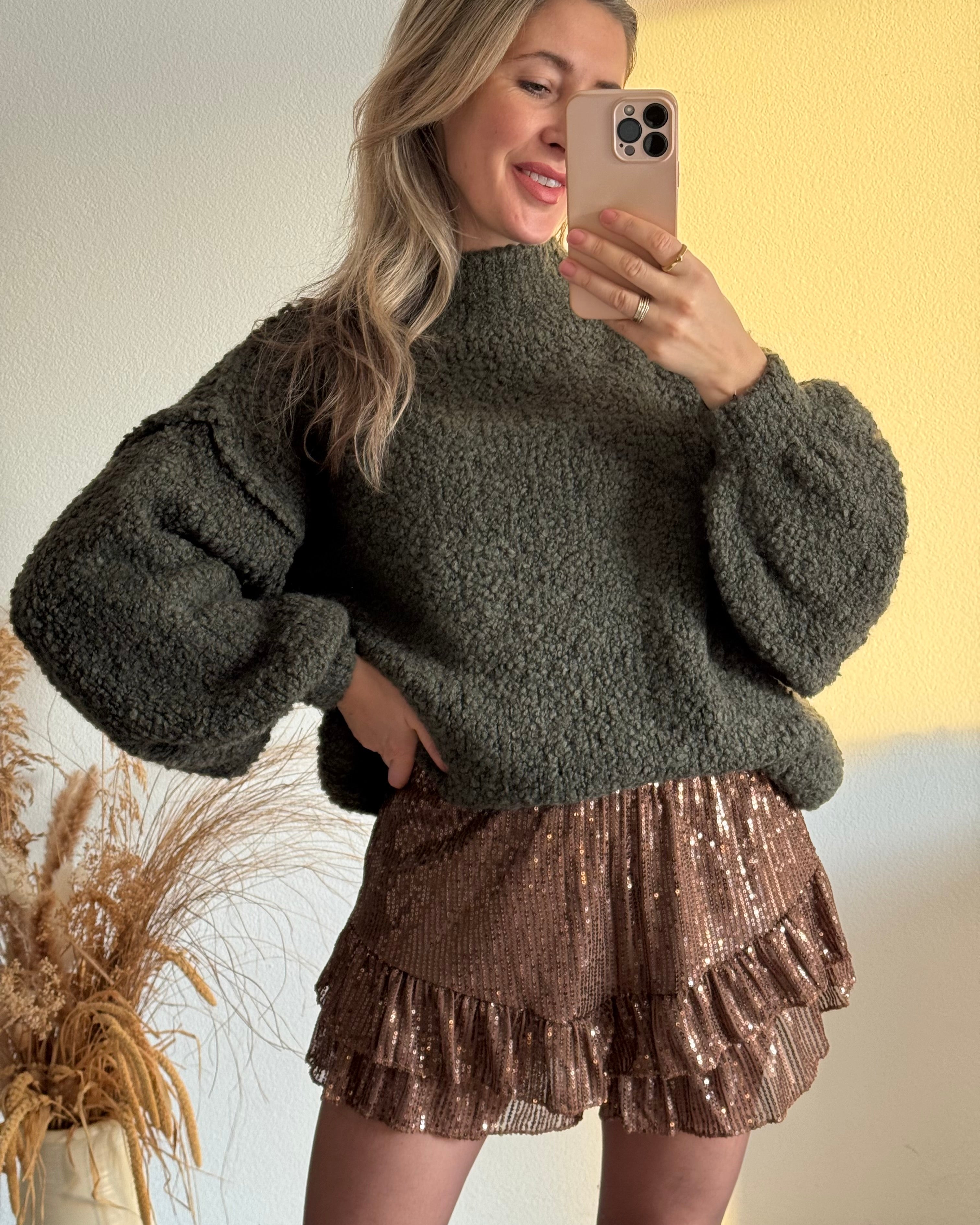 Bouclé oversize Pullover KHAKI