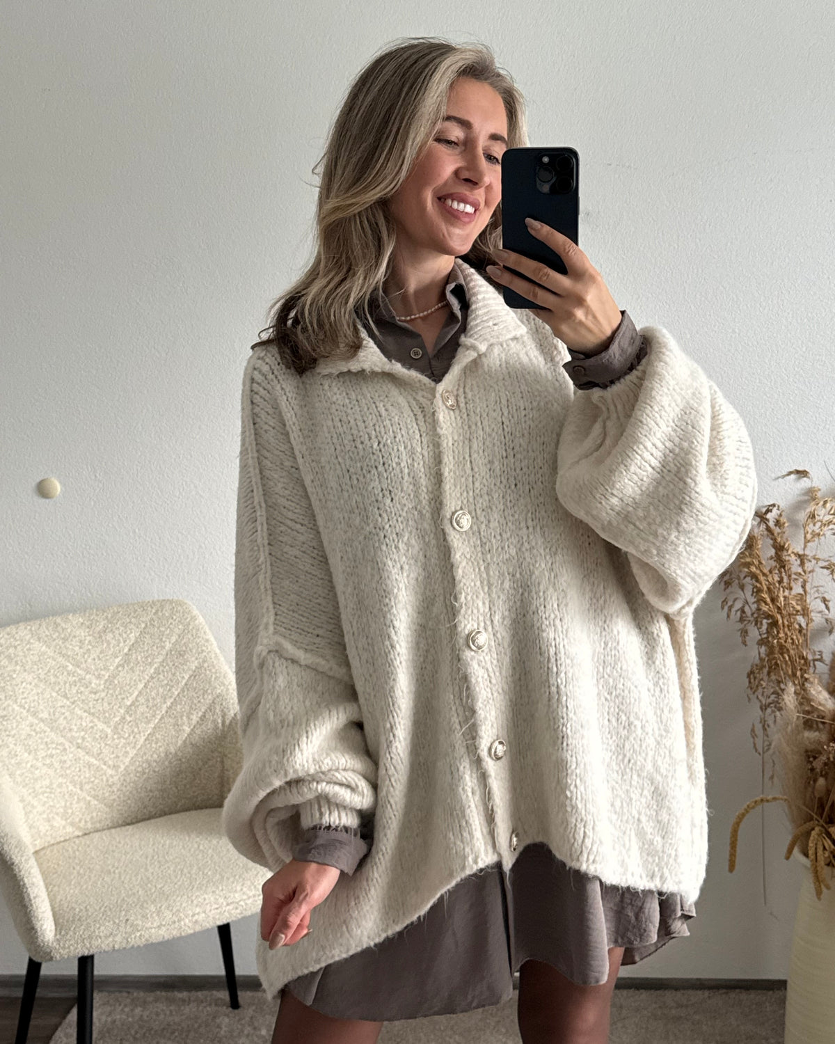 Strickjacke Elly Creme