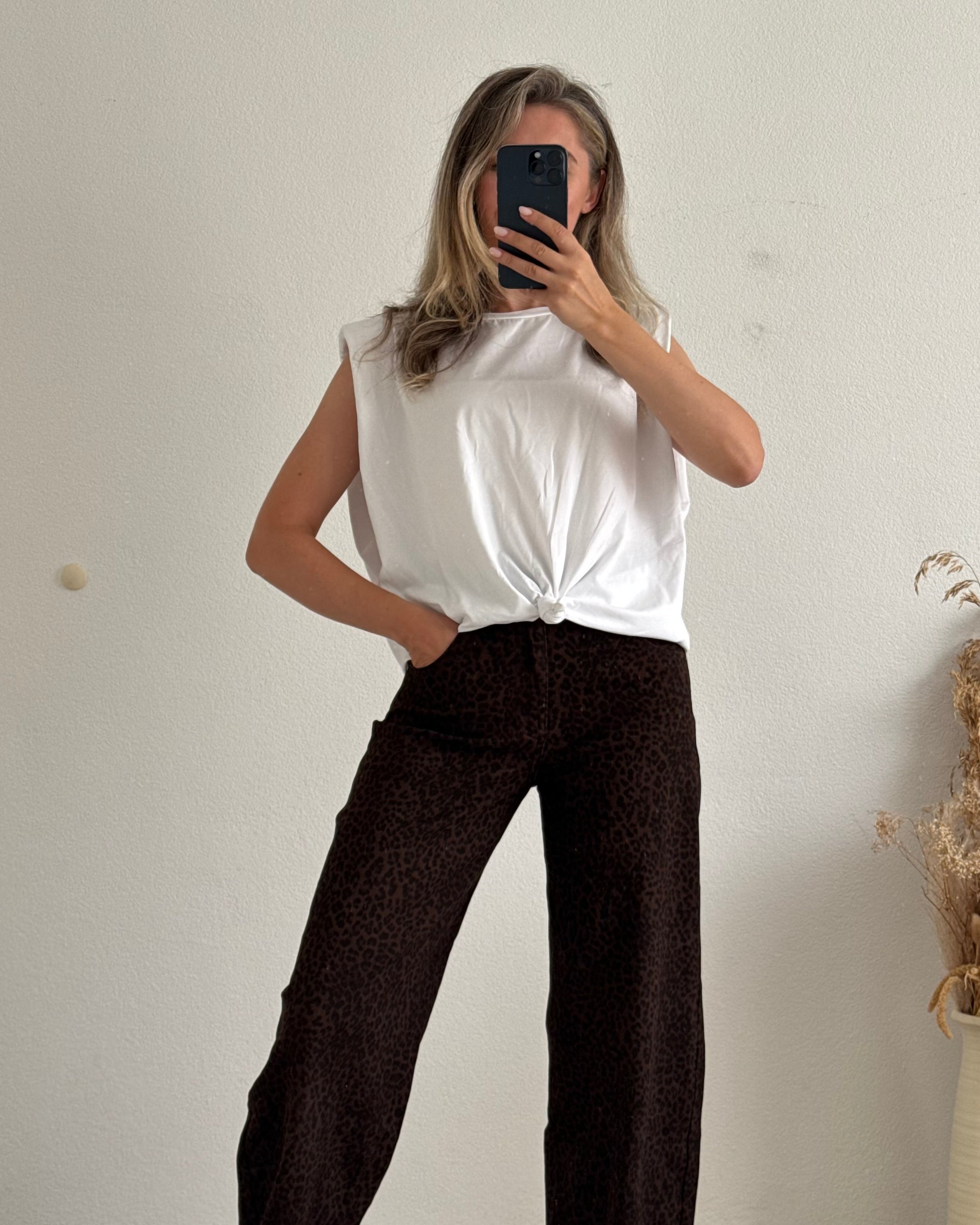 Cropped Shirt mit Knoten weiß
