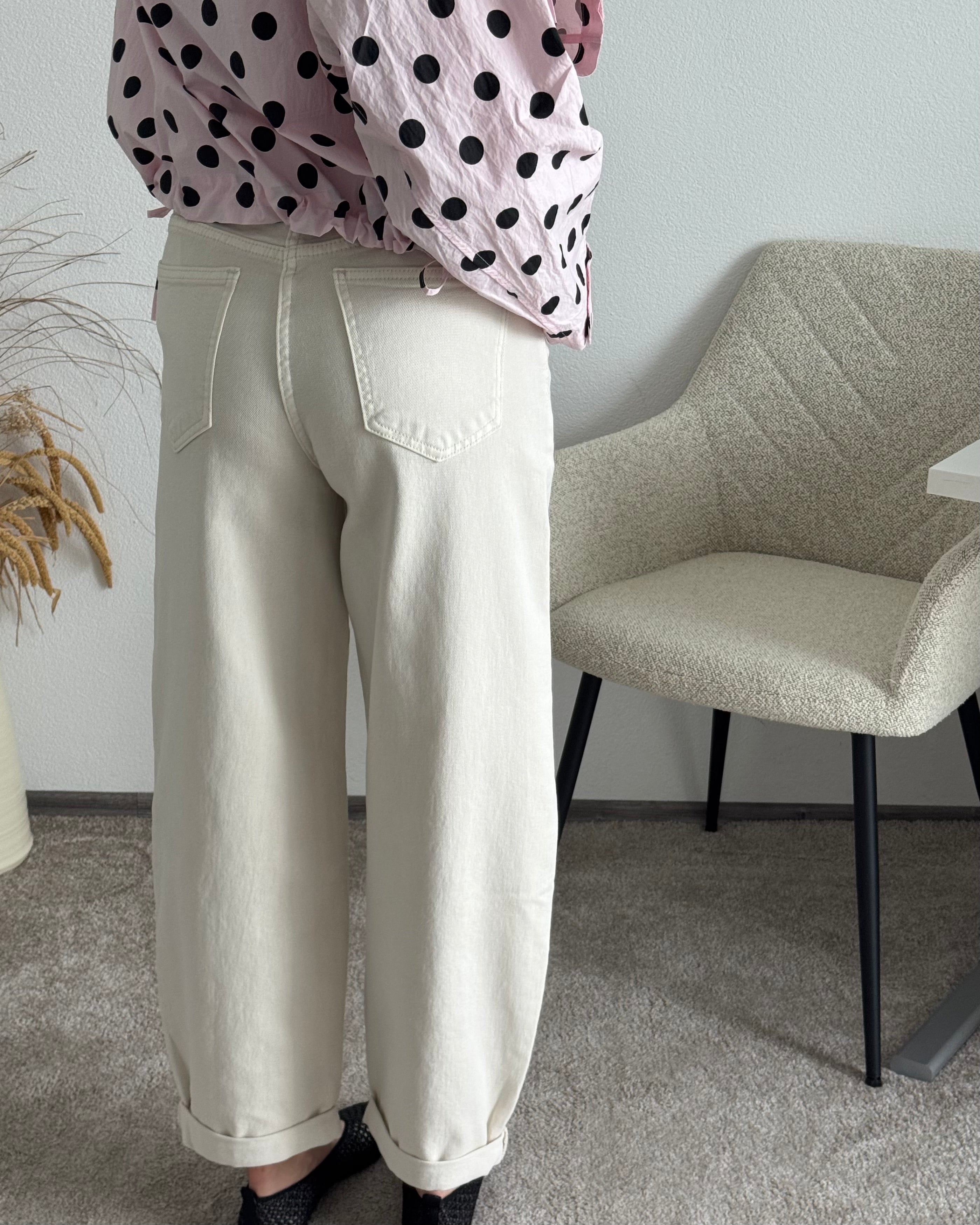 Stretch Balloon Jeans Beige