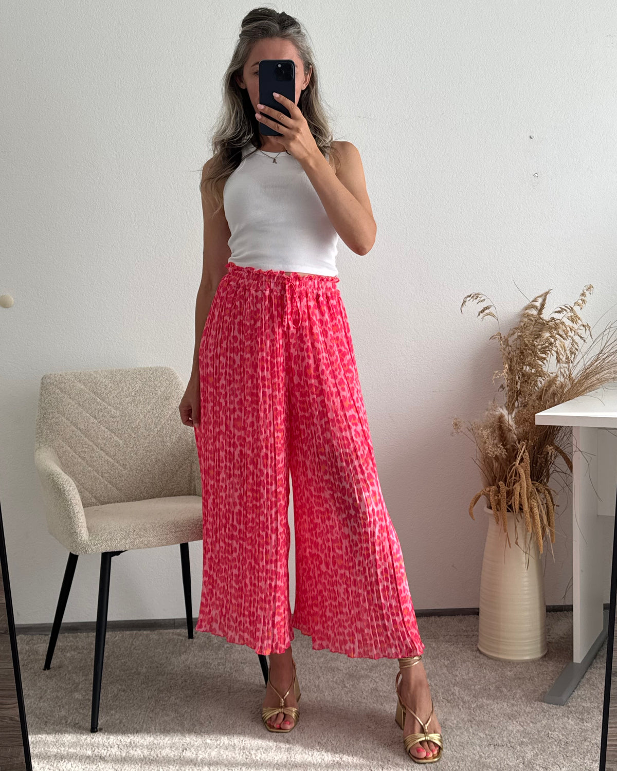 Plisseehose Leo Pink Orange