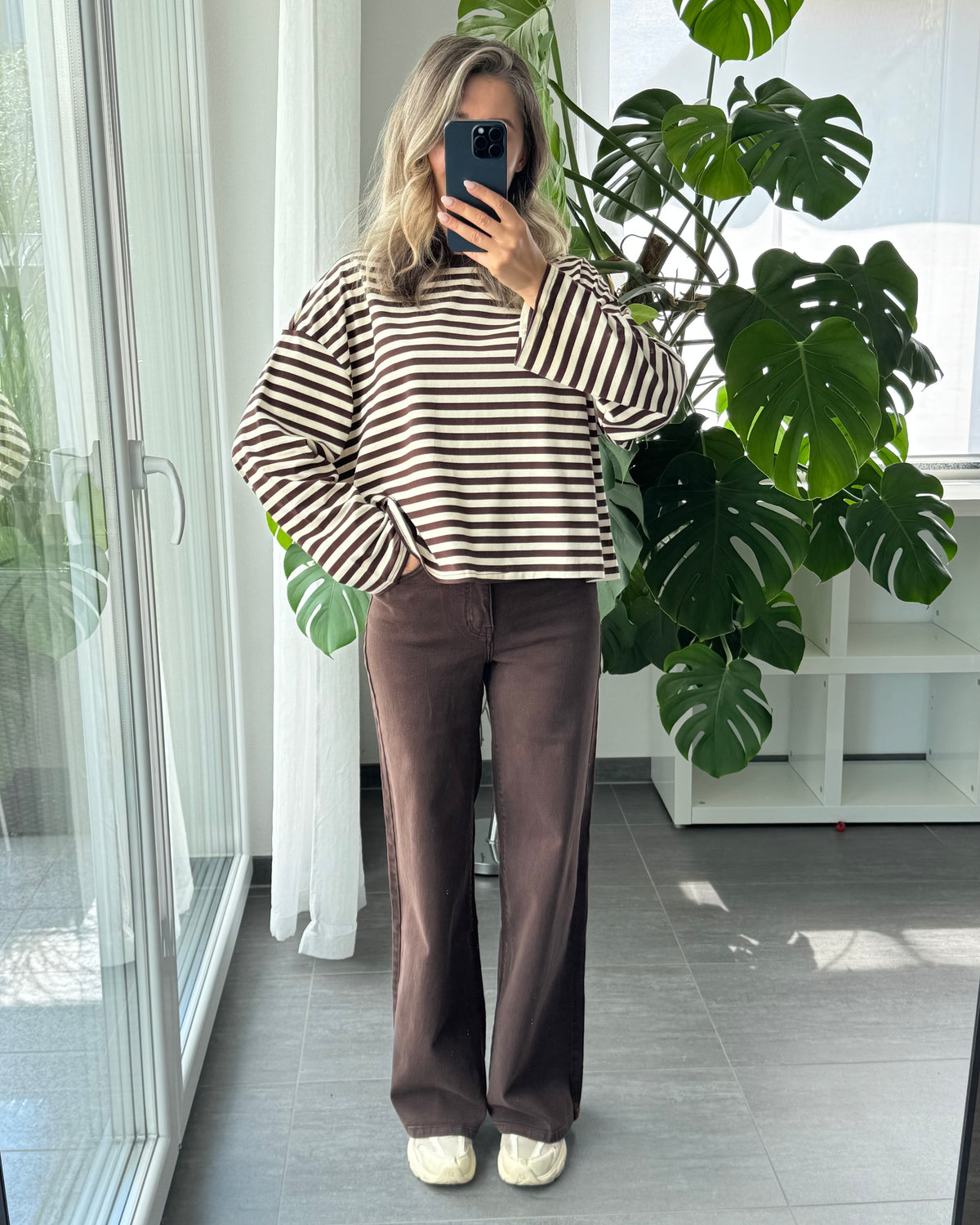 Wide leg stretch Jeans BRAUN