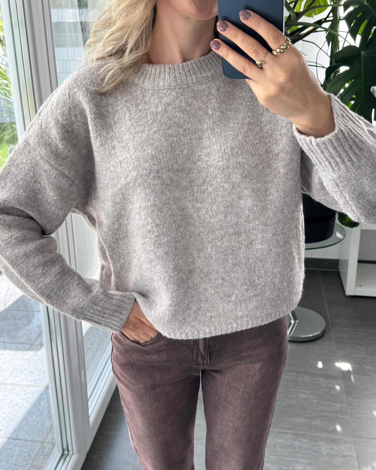 supersoft oversize Pullover Taupe