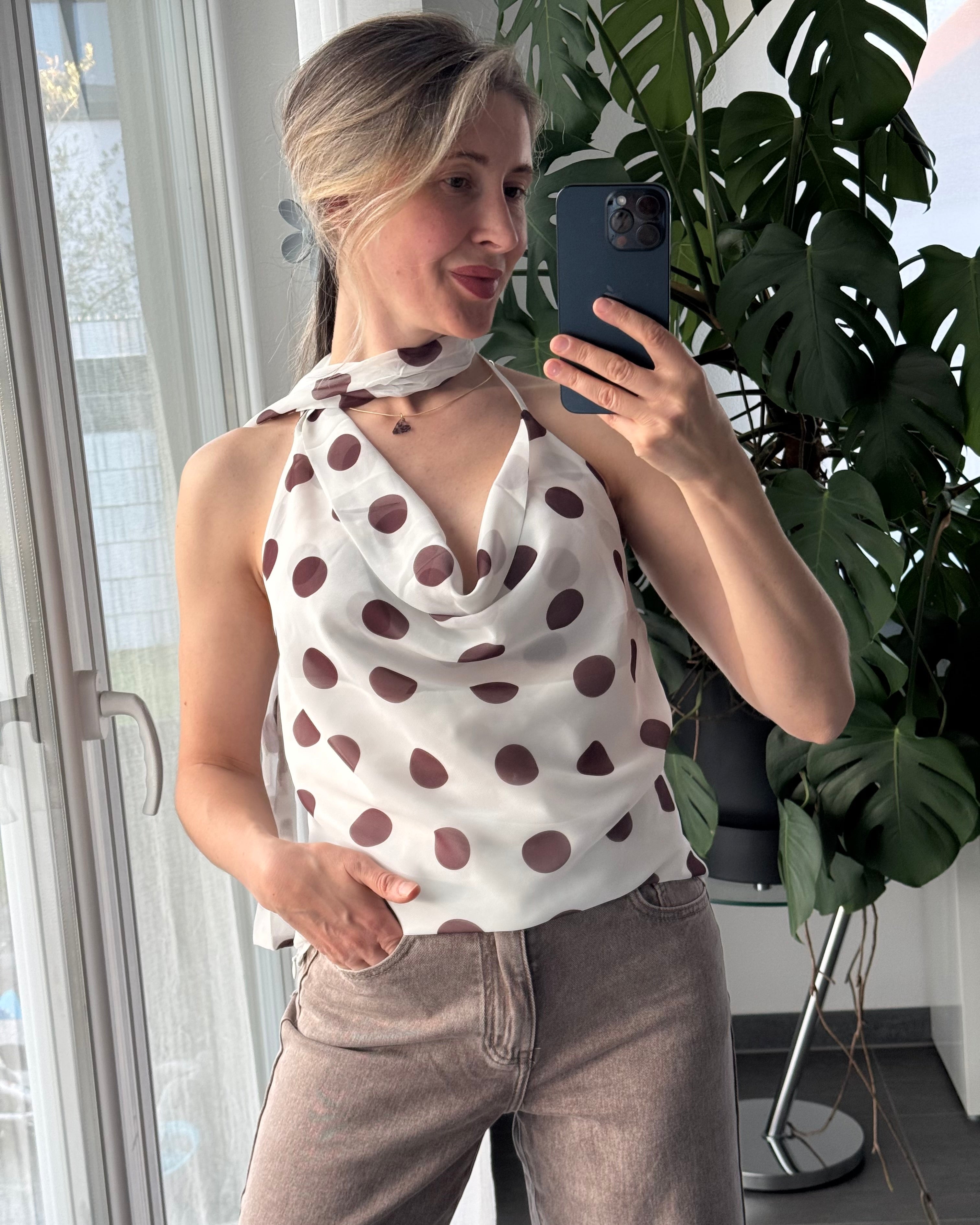 Polka Dots Top weiß