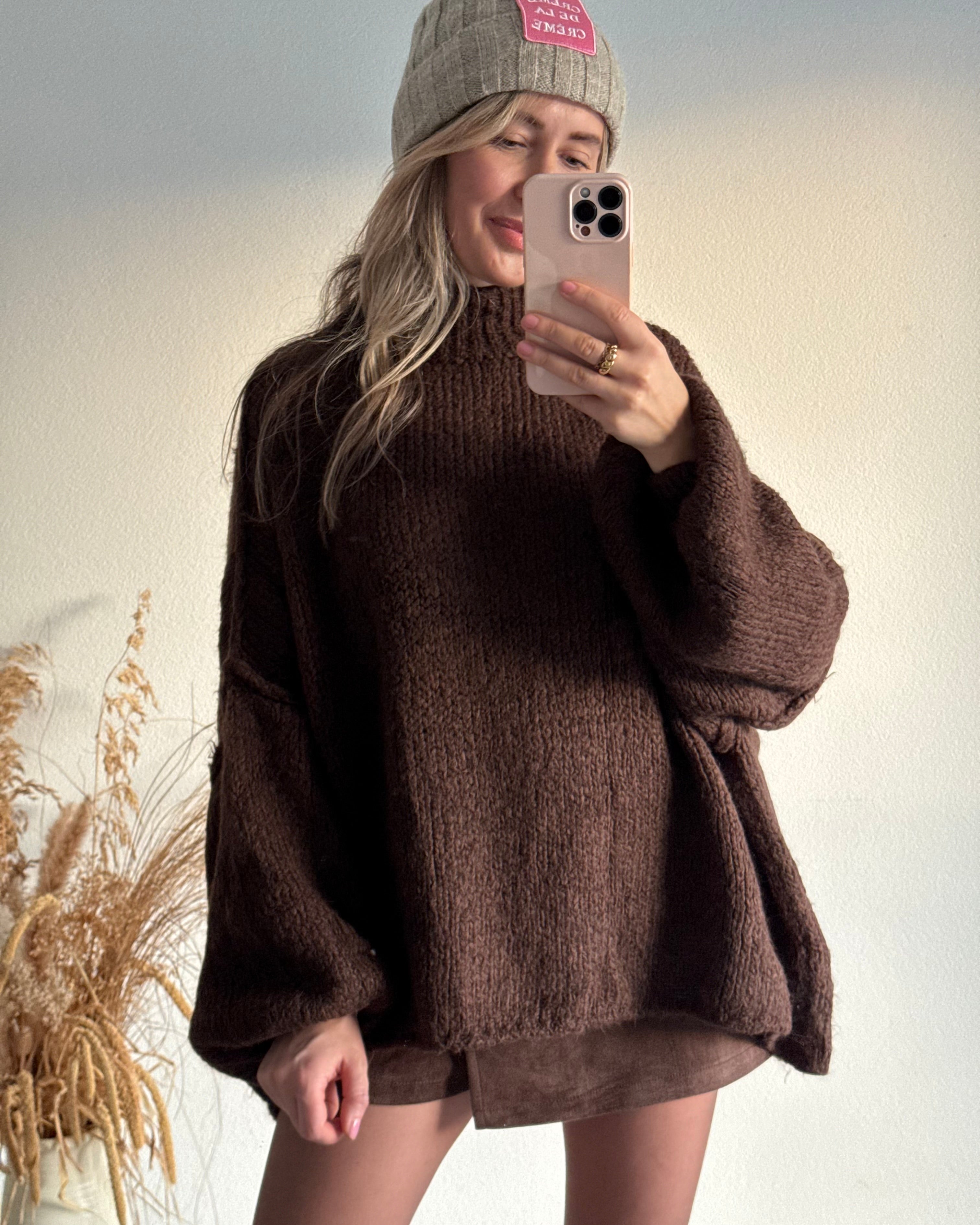 Flauschi Oversize Pulli SCHOKO