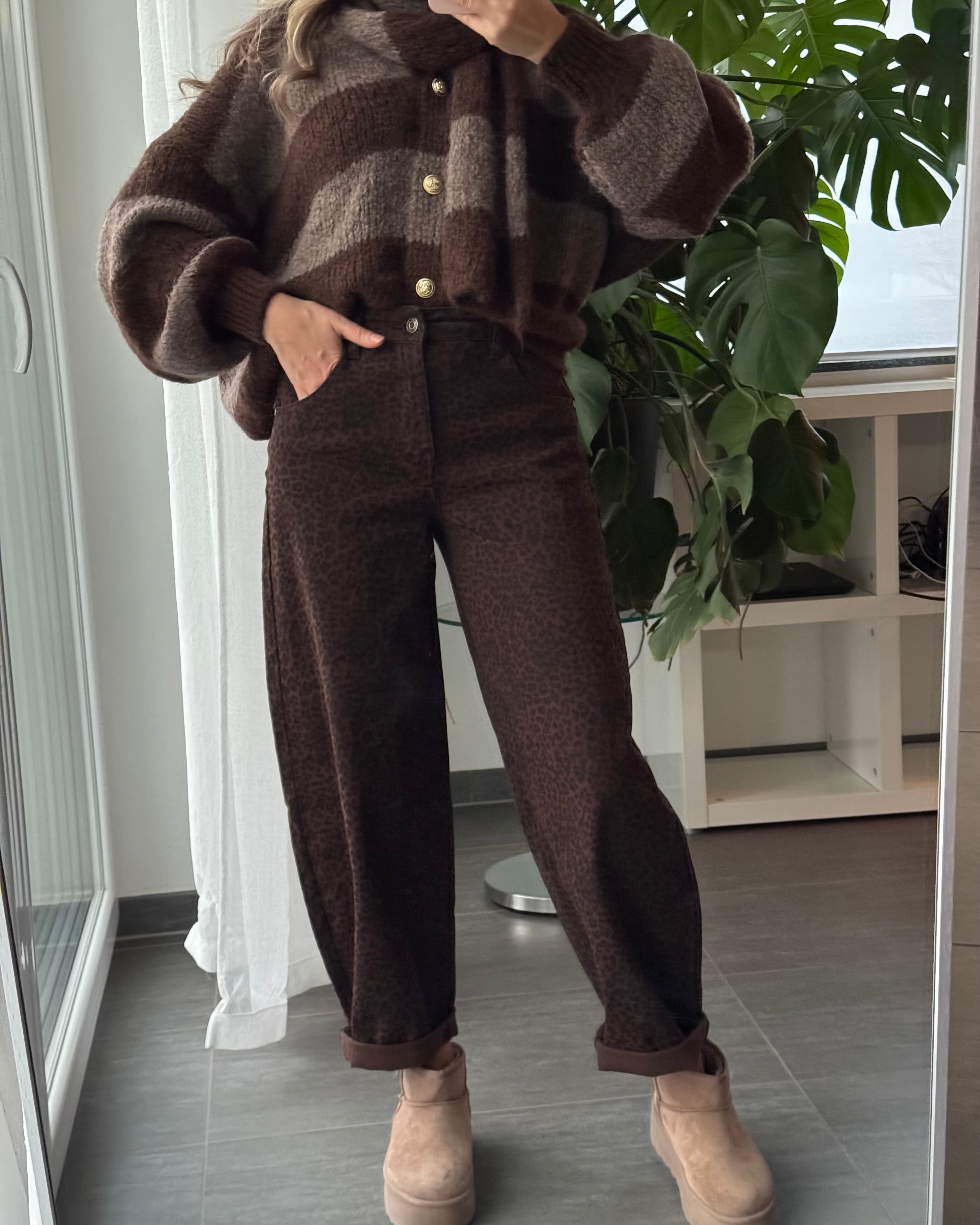 Stretch Balloon Jeans Leo Brown