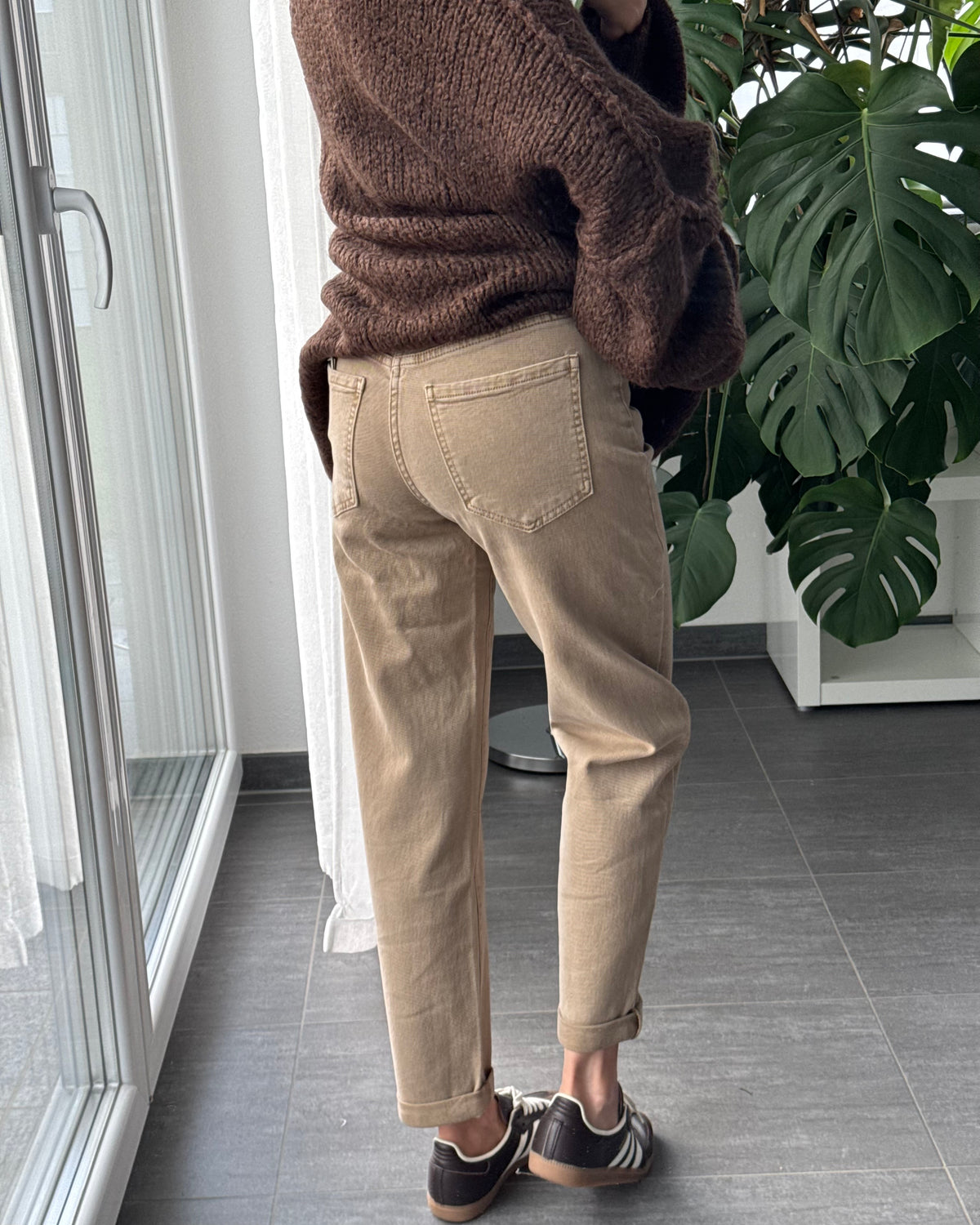 MOM JEANS Taupe