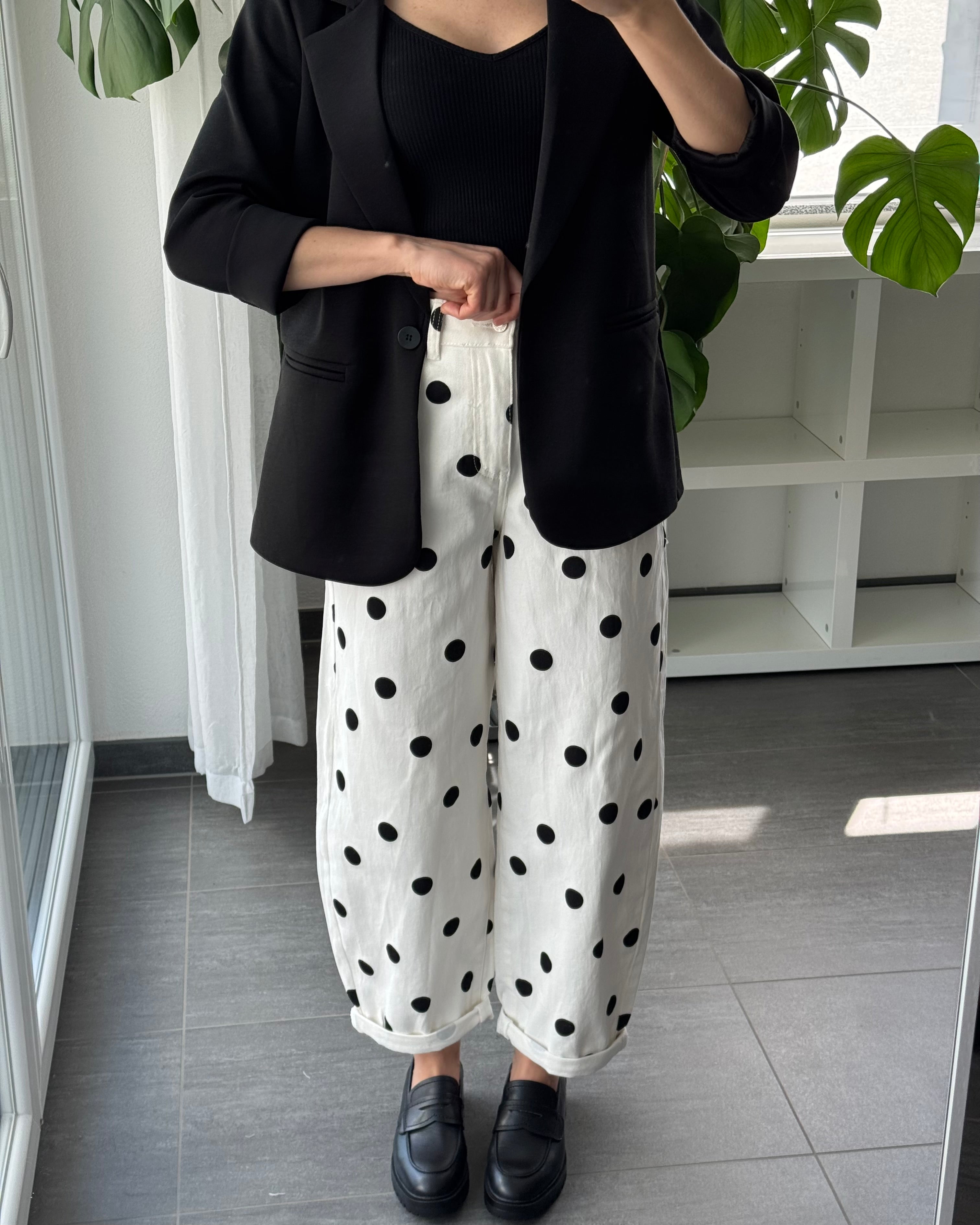 Stretch Balloon Jeans Polka Dots
