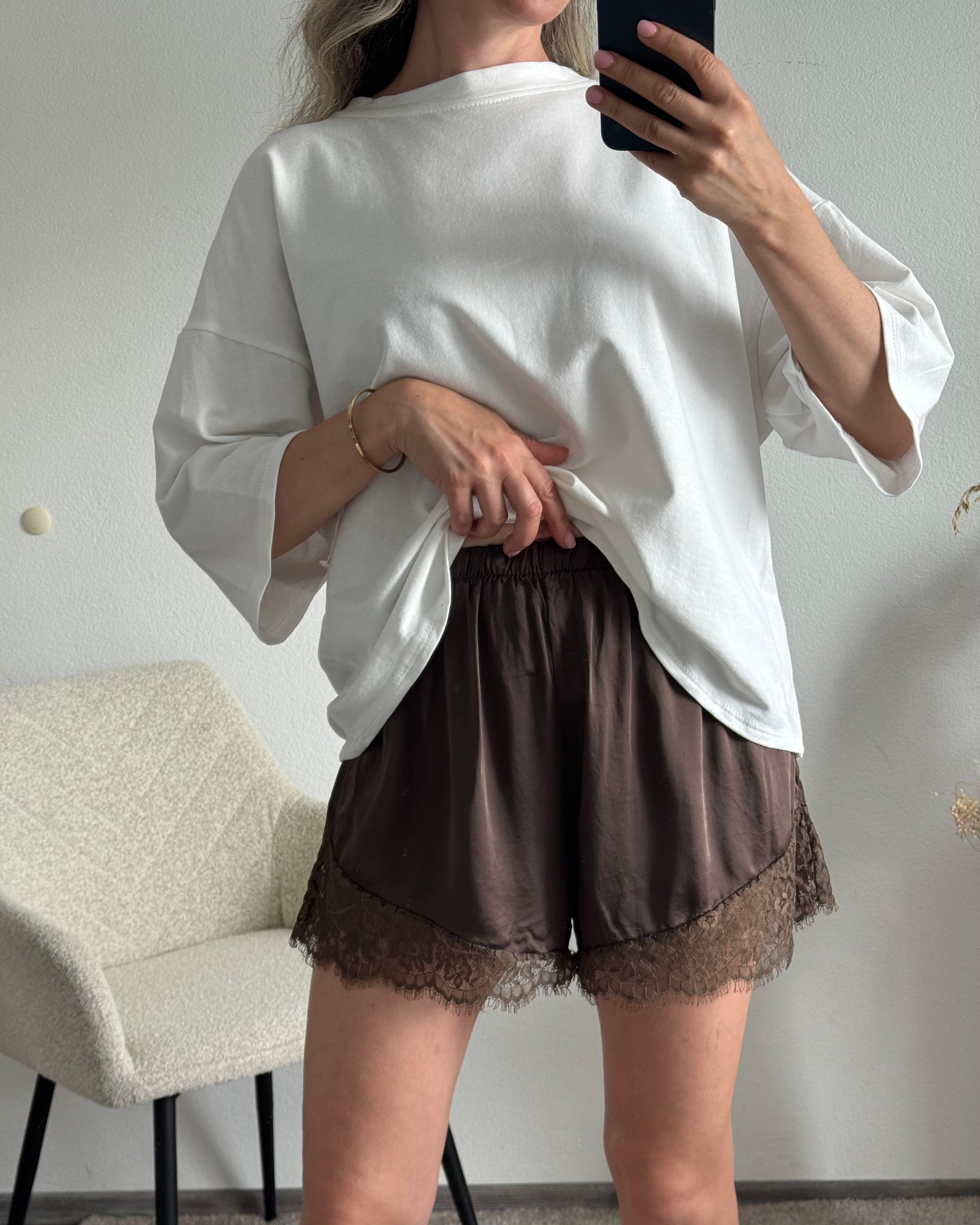 Spitzen Shorts Braun