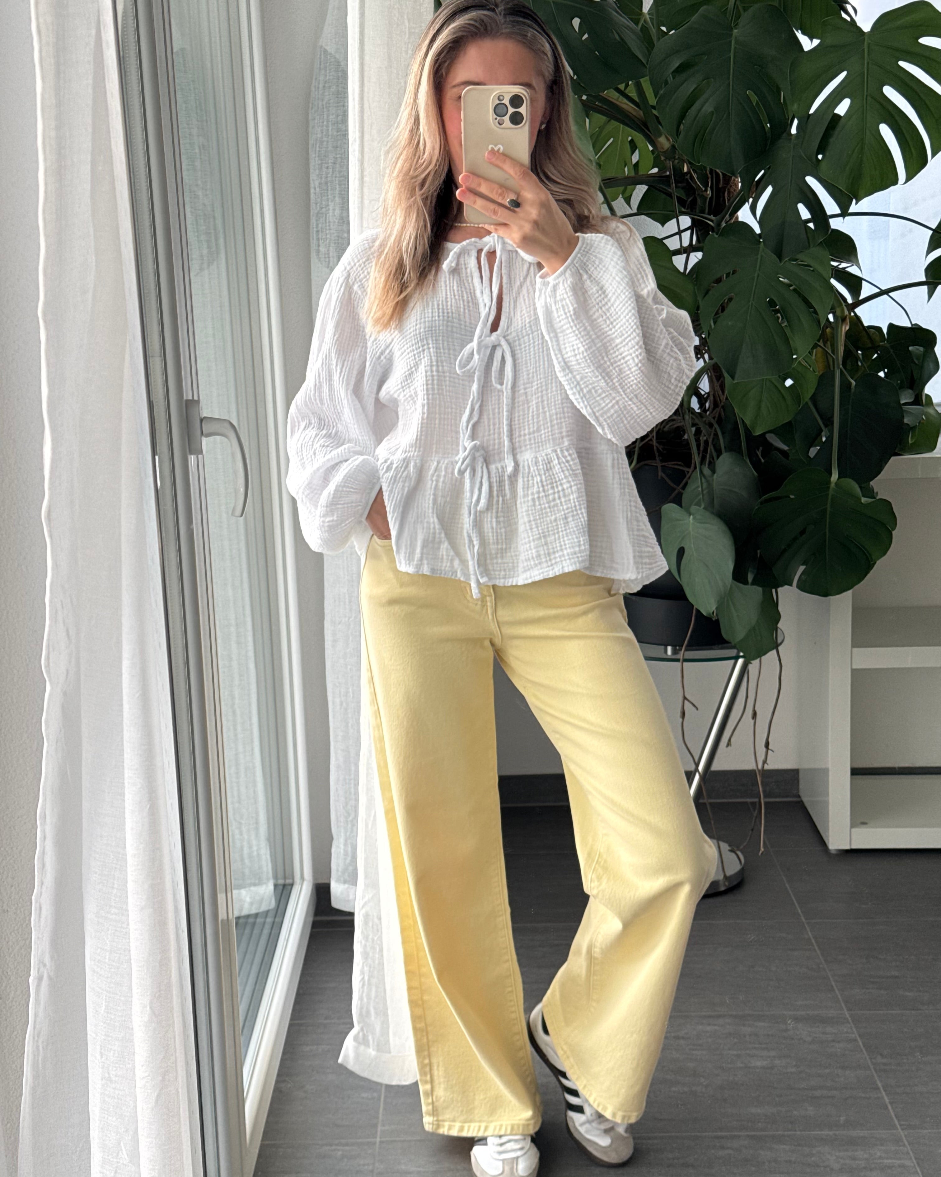 Wide leg stretch Jeans Butter Yellow