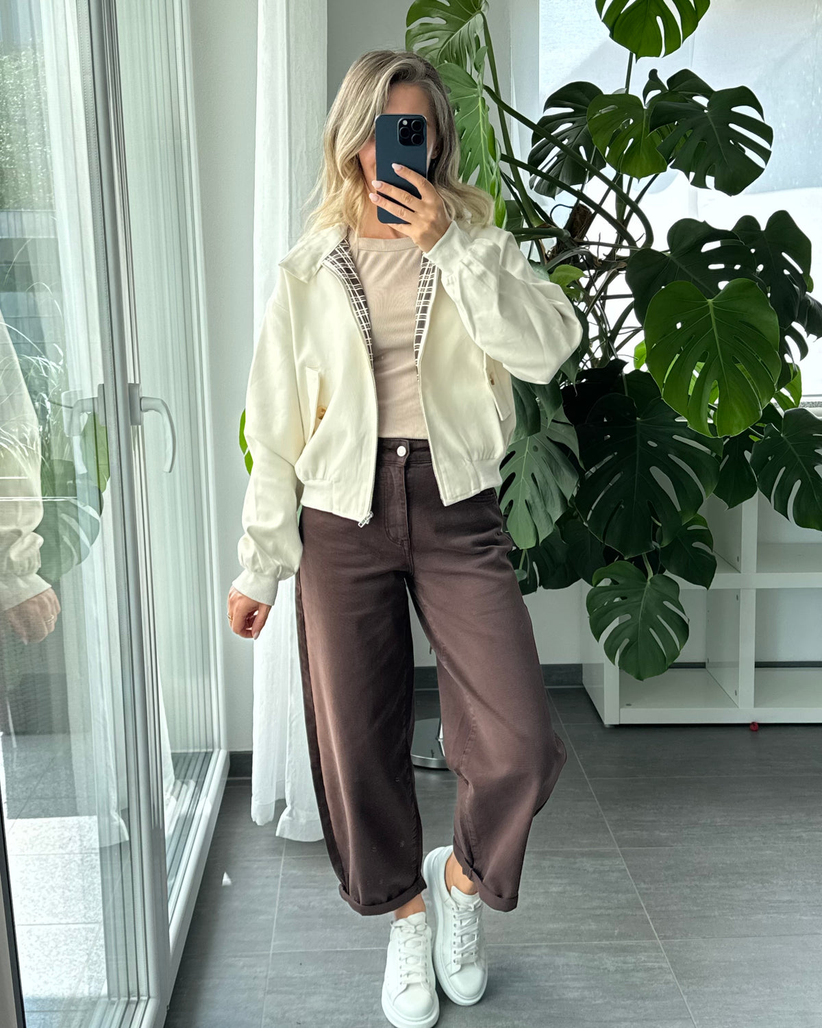 Stretch Ballon Jeans Braun
