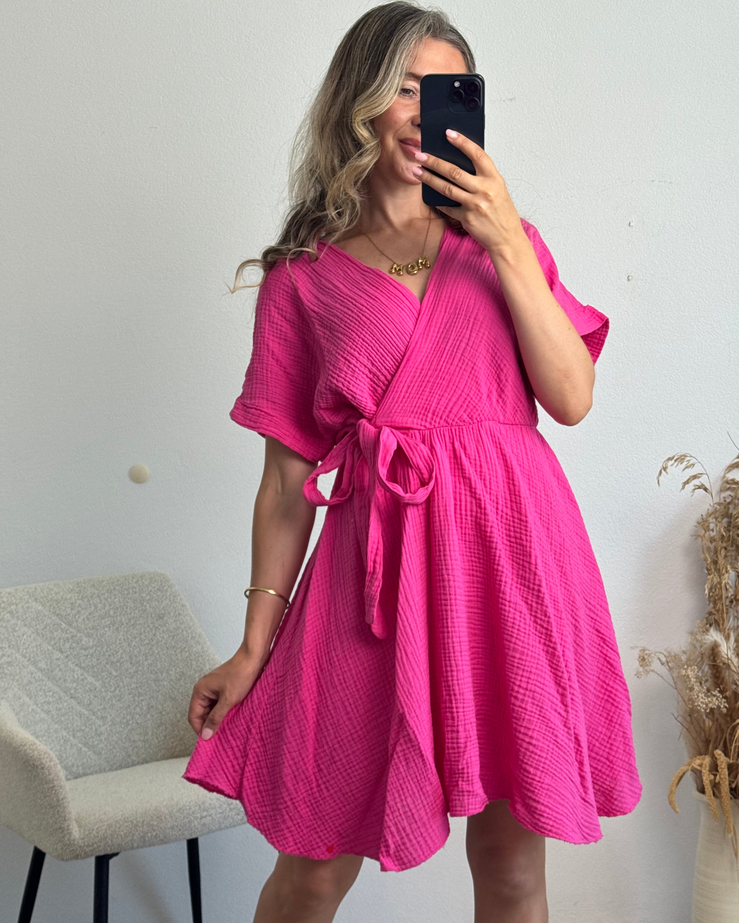 Musselinkleid Ella Pink