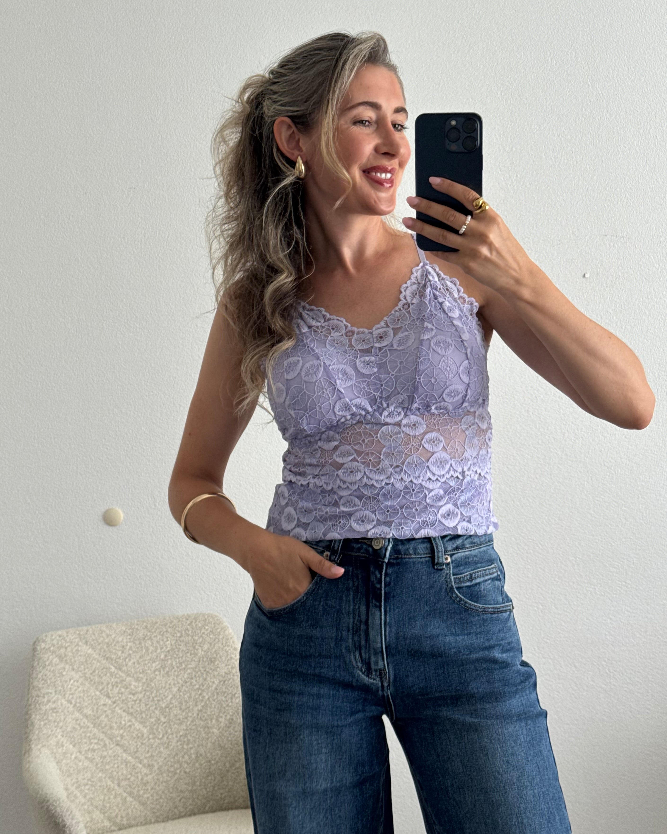 Spitzentop Lace Love Flieder