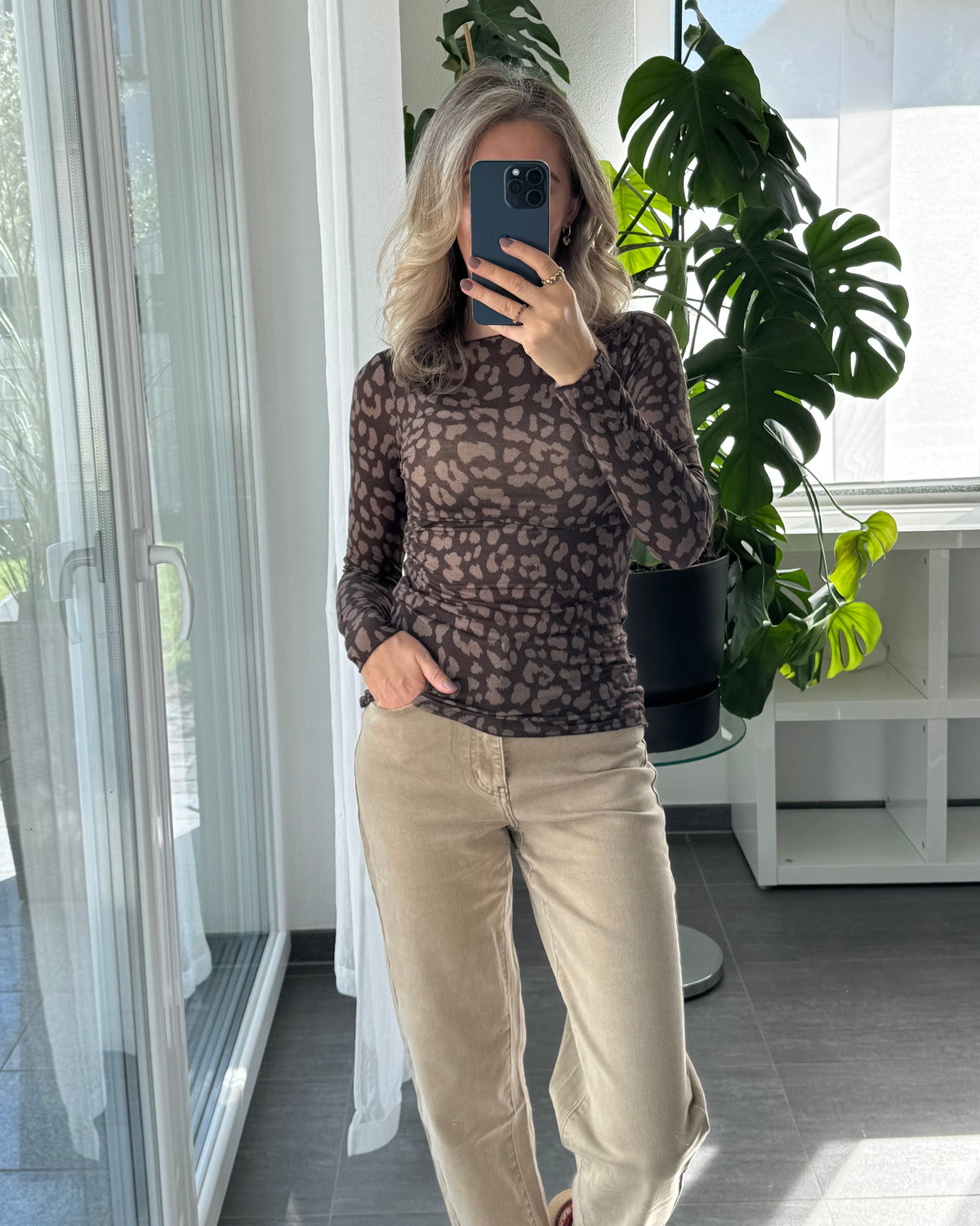 Kaschmir Longsleeve Leo Braun Premium-Qualität