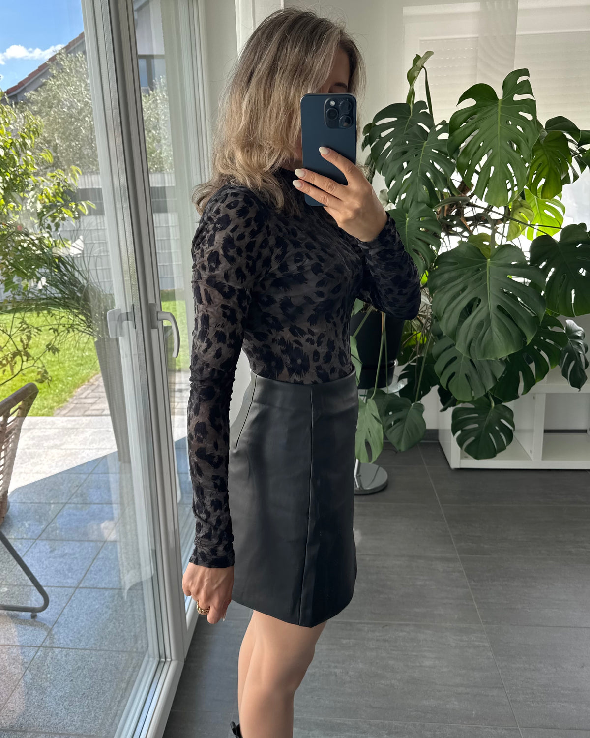 Lederoptik Rock Noa schwarz