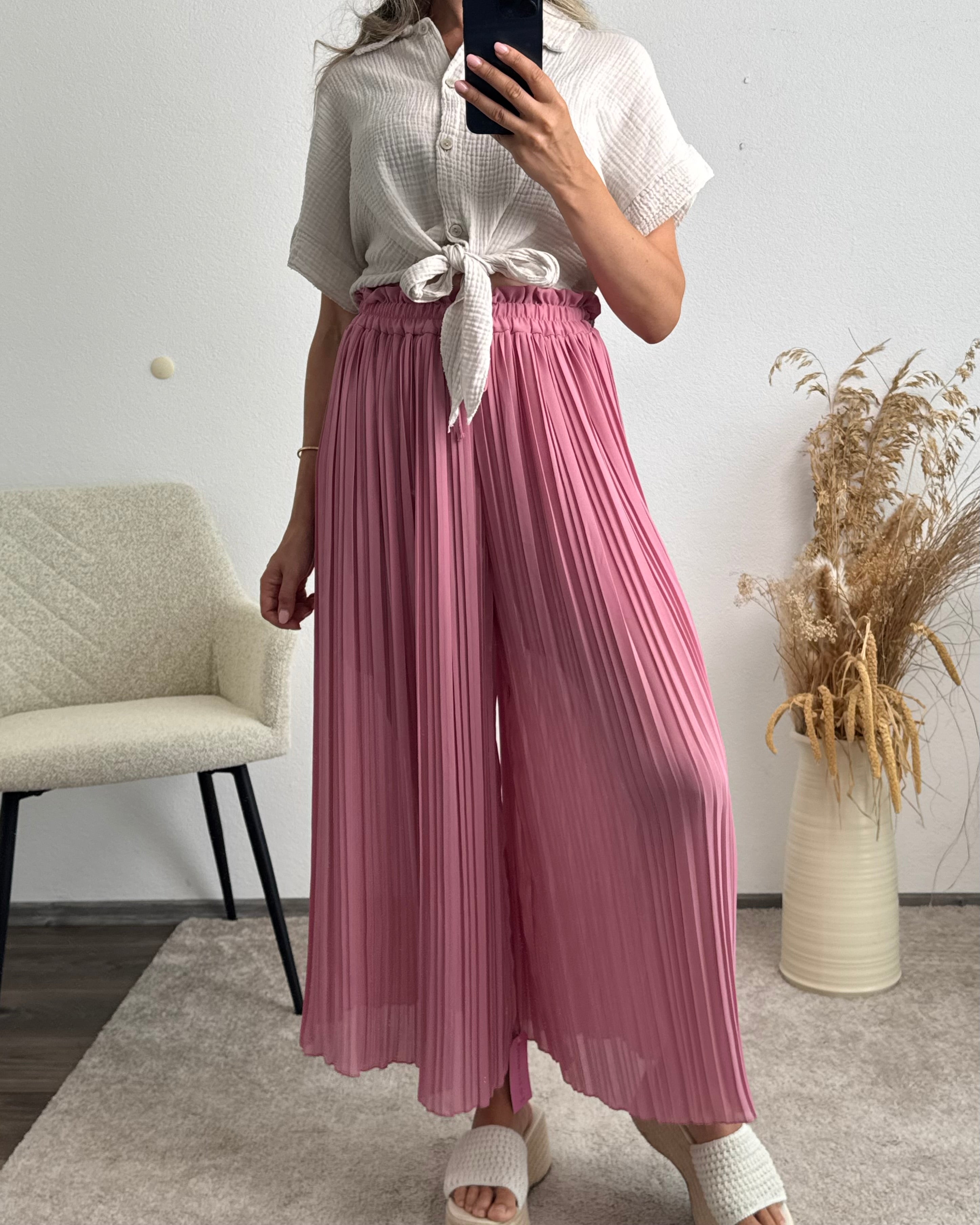 Plisseehose Altrosa
