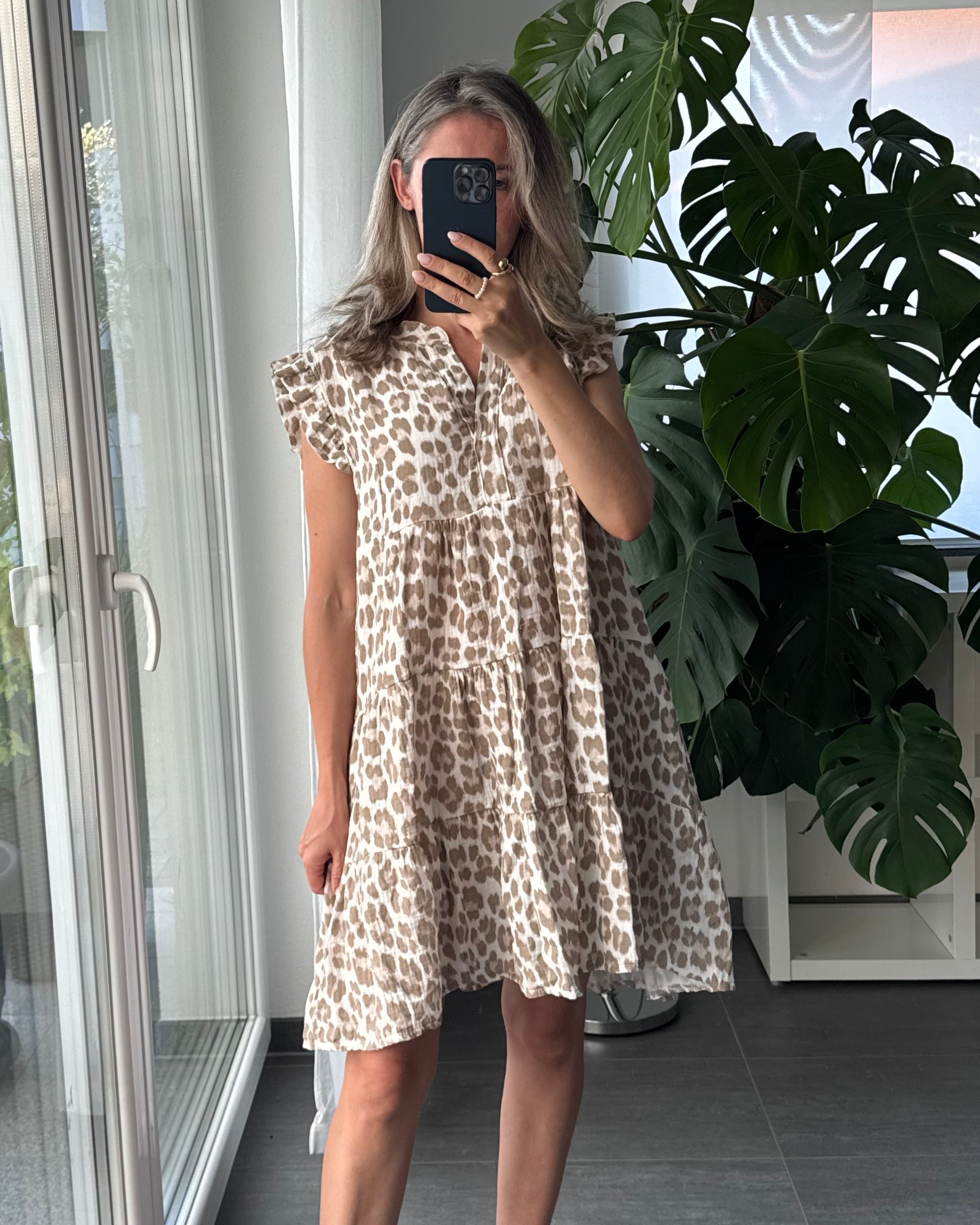 Musselinkleid Leni Leo Beige