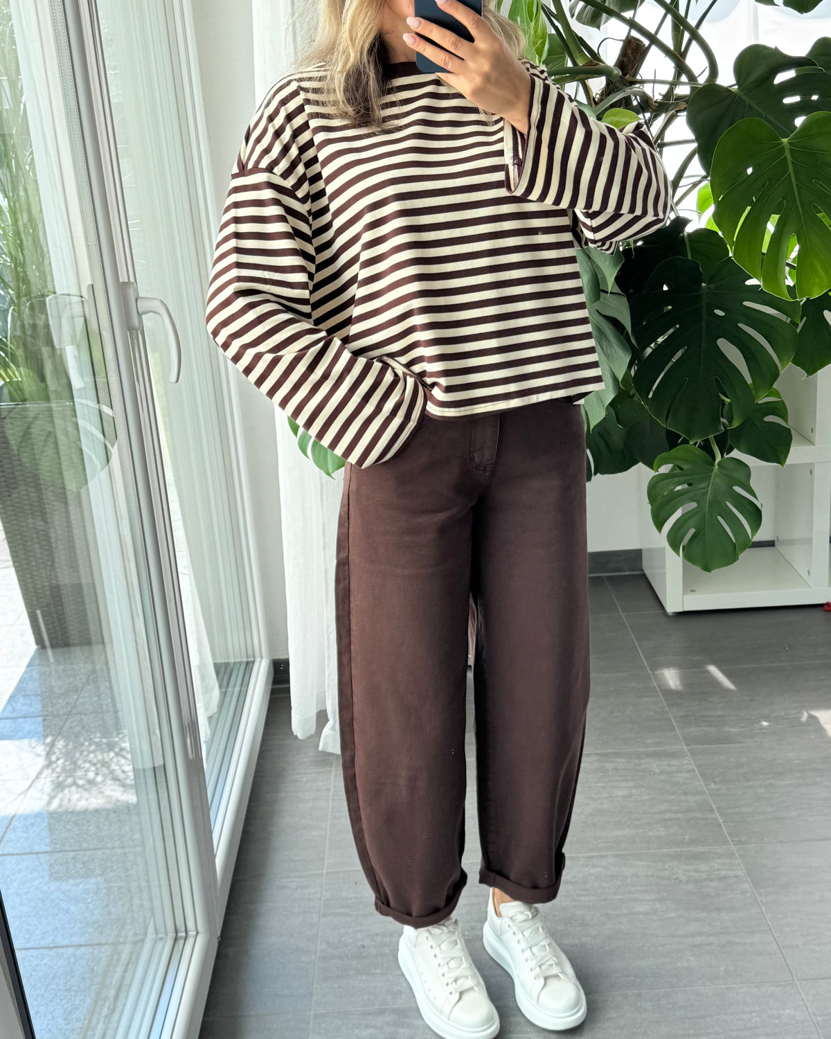 Stretch Ballon Jeans Braun