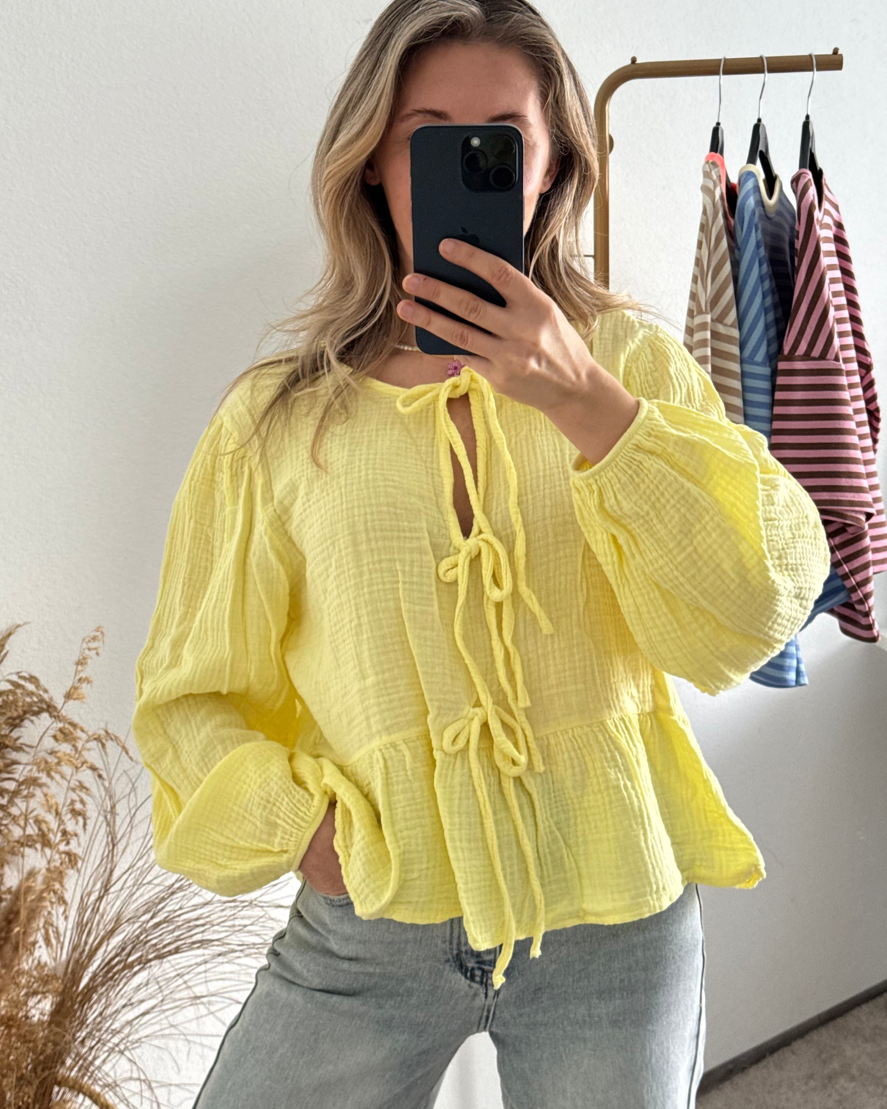 Musselinbluse Melly Pastellgelb