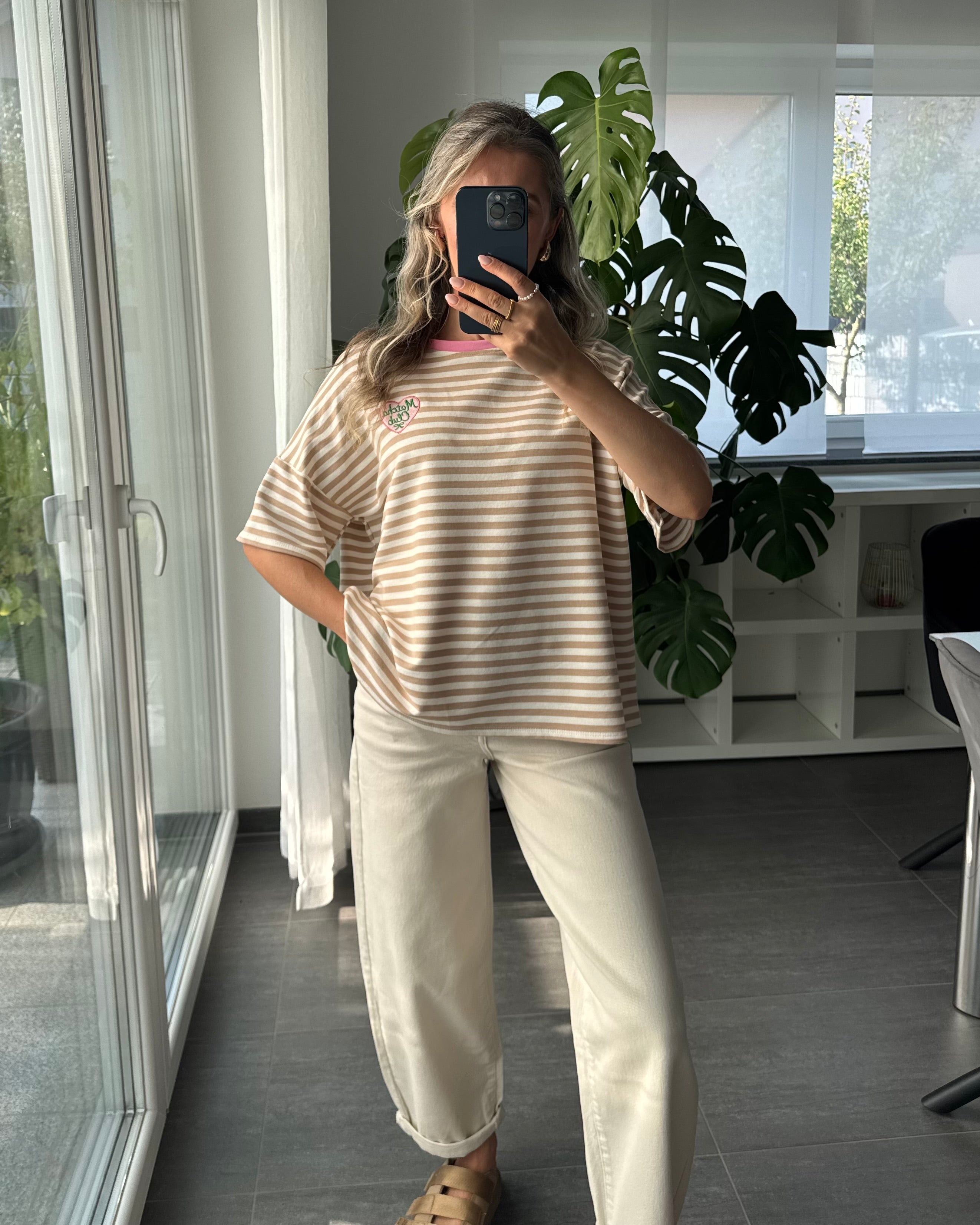 Shirt Streifenliebe Matcha Club Beige