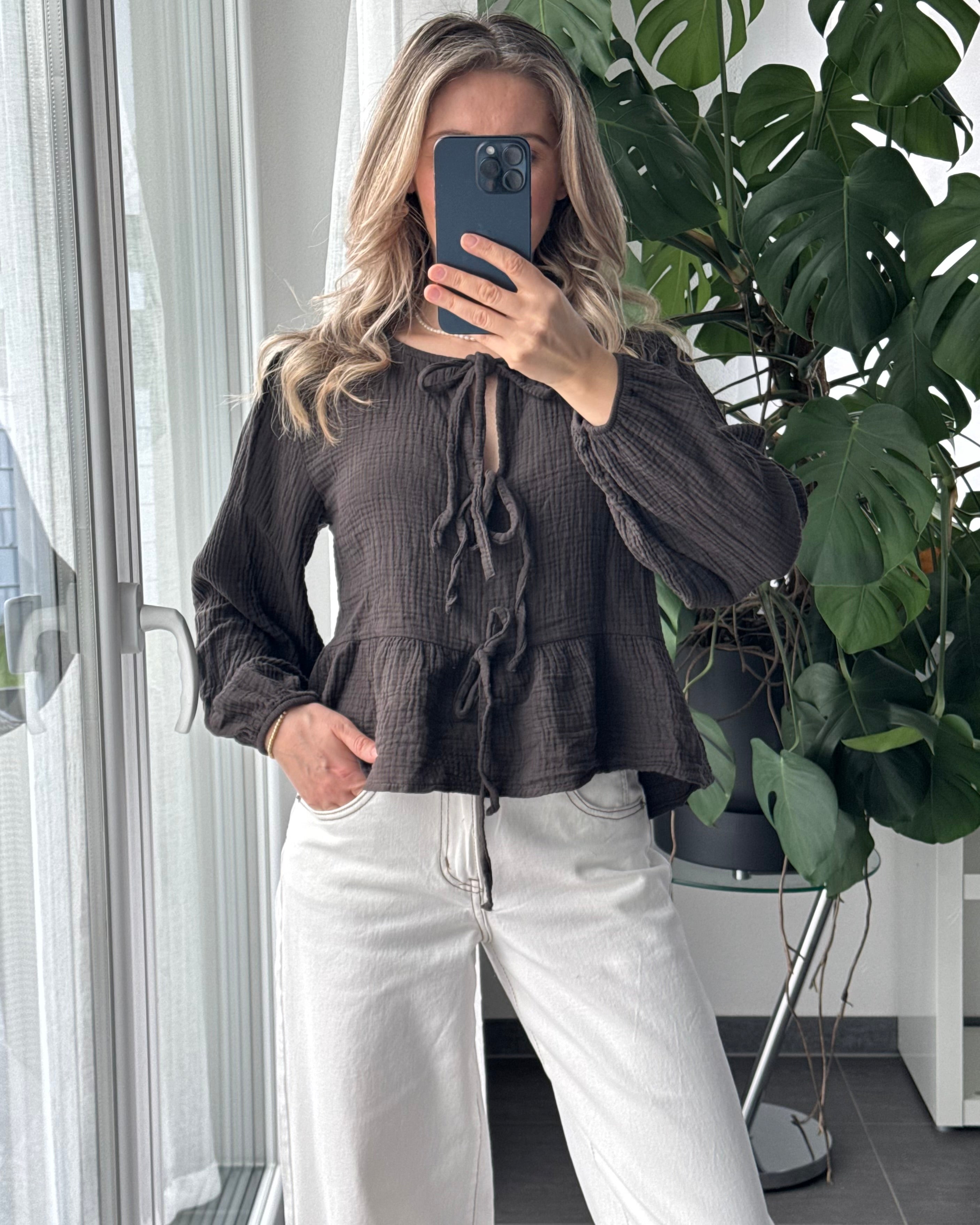 Musselinbluse Melly Braun