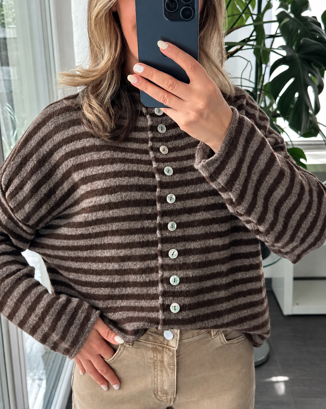 Cardigan Cozy Days Braun Taupe