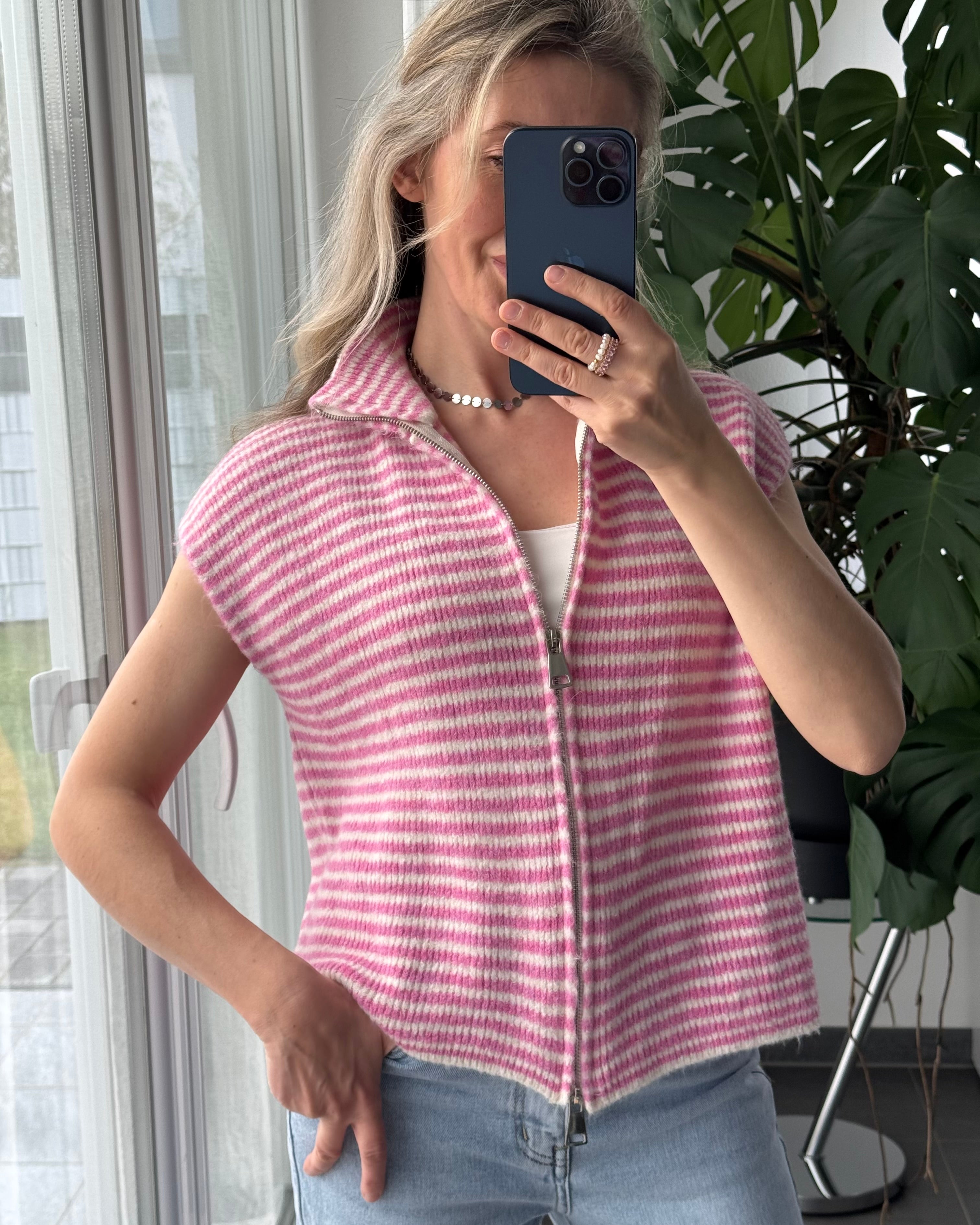 Zip Weste Rosa