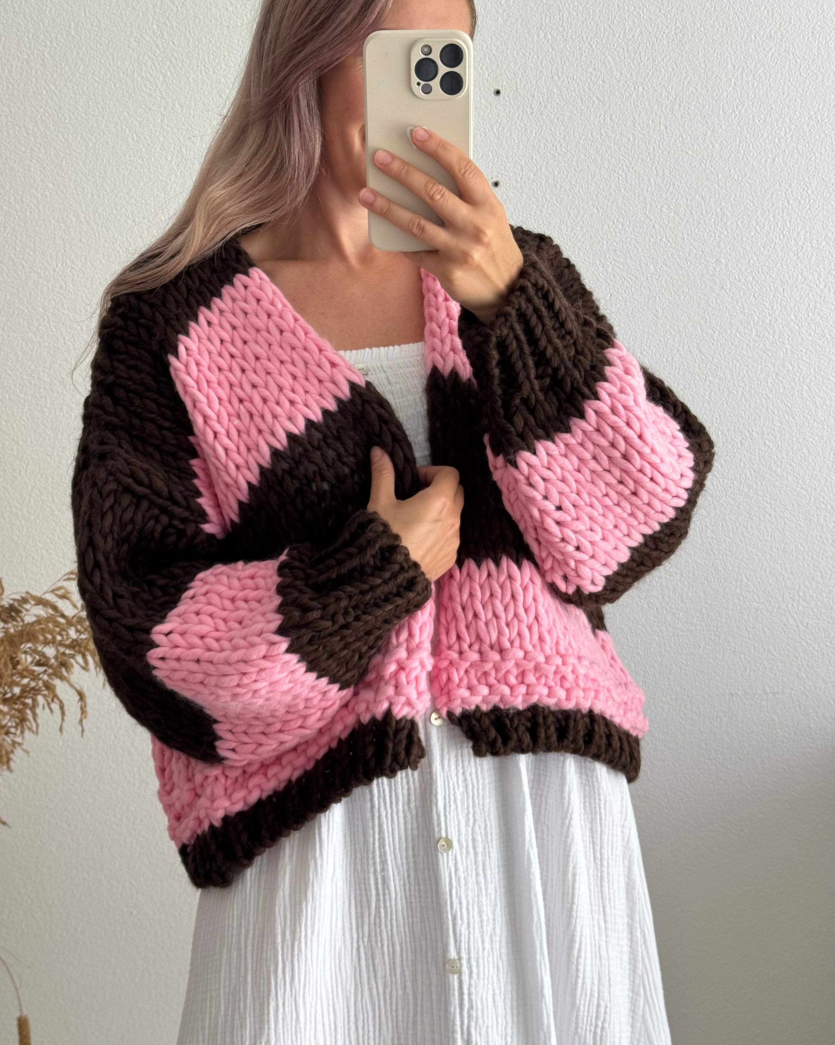 CHUNKY KNIT CARDIGAN BRAUN