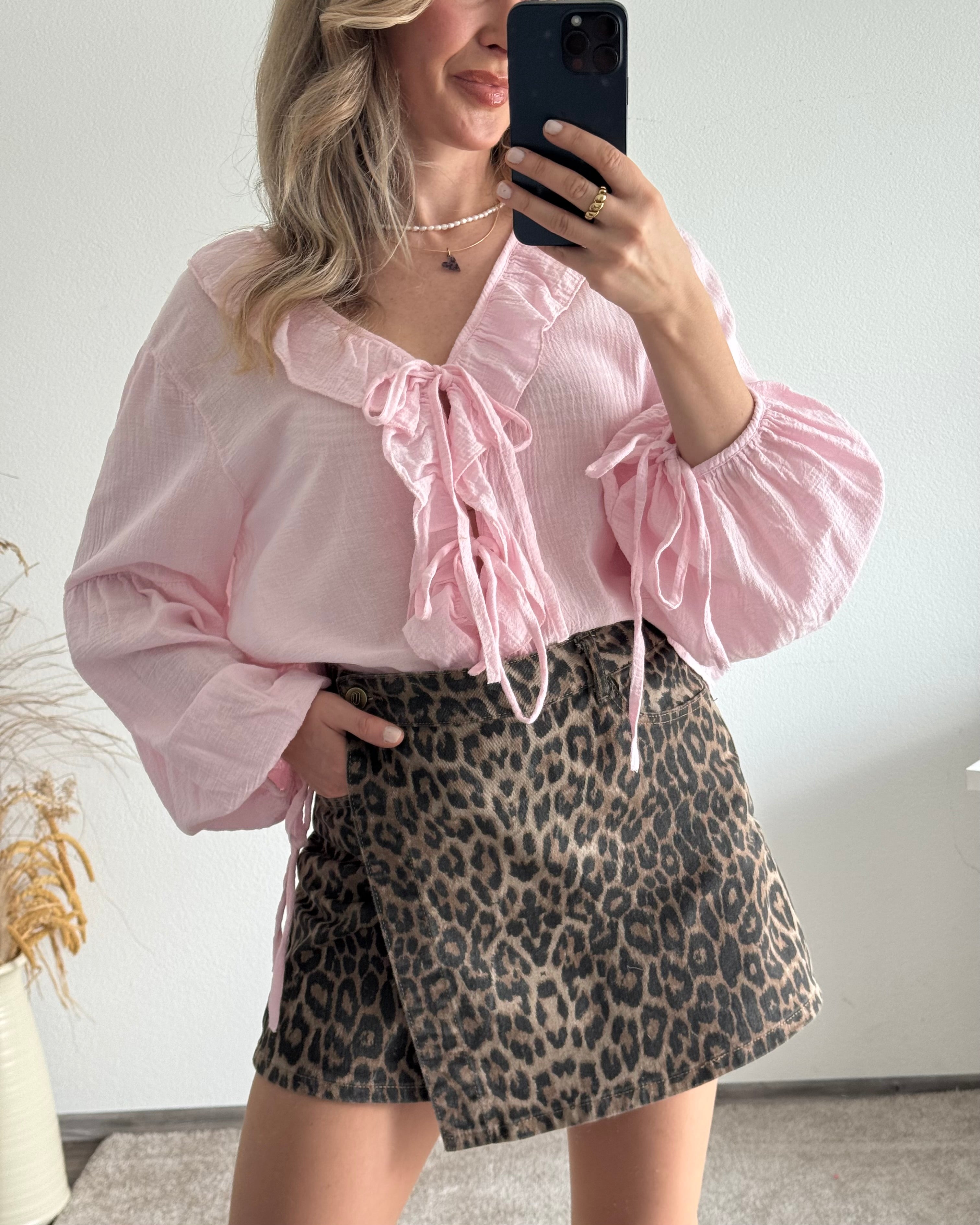 Rüschenbluse Mila rosa
