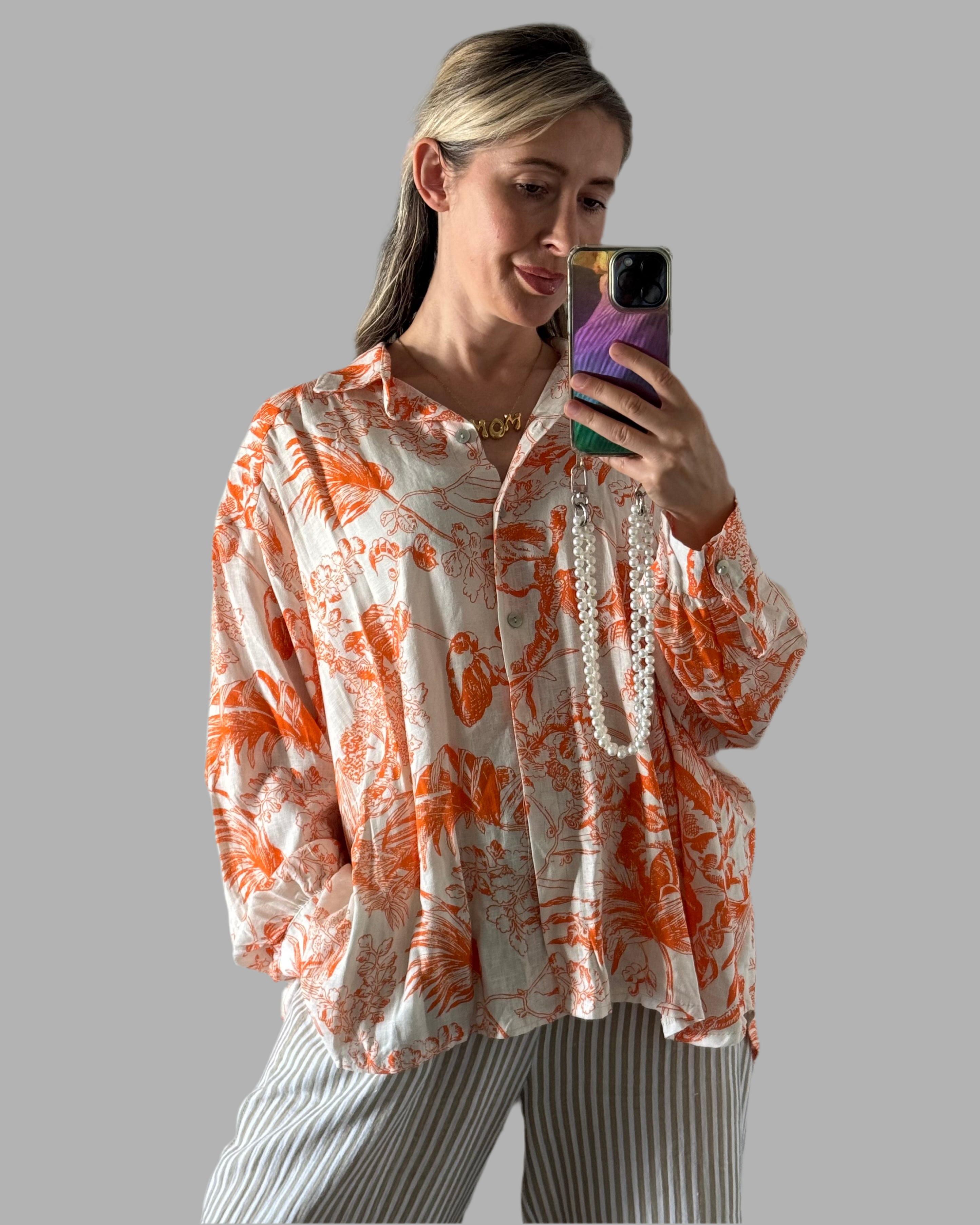 EINZELTEIL Hemdbluse Print VOM UMTAUSCH AUSGESCHLOSSEN