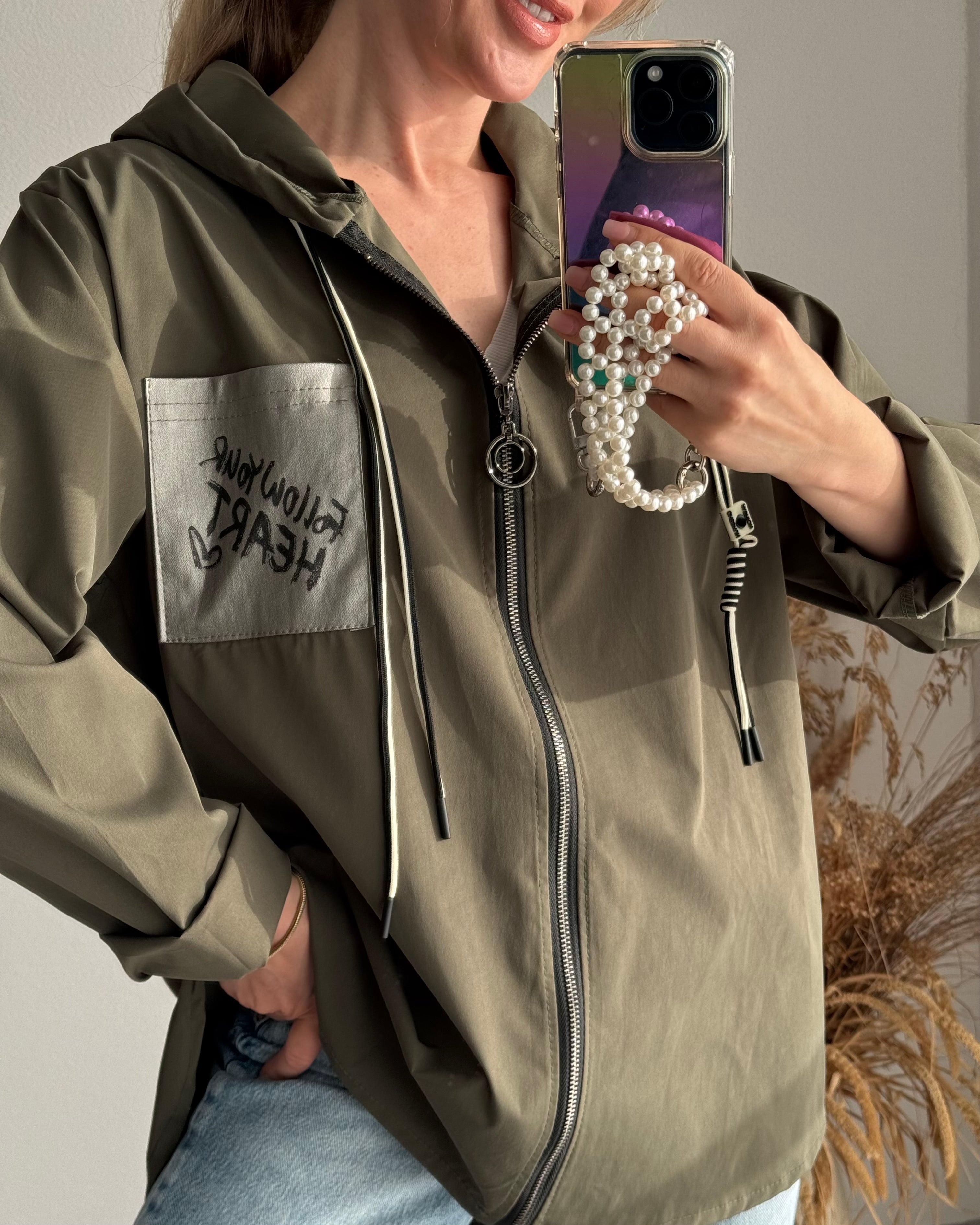 Sommerjacke FOLLOW YOUR HEART Khaki