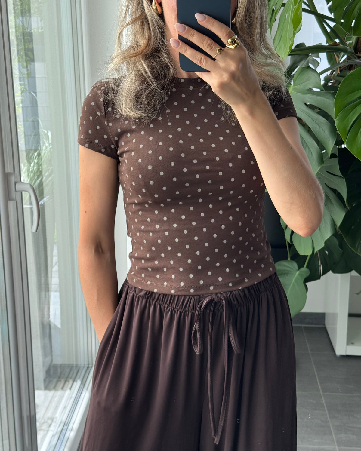 Polka Dots Shirt Braun